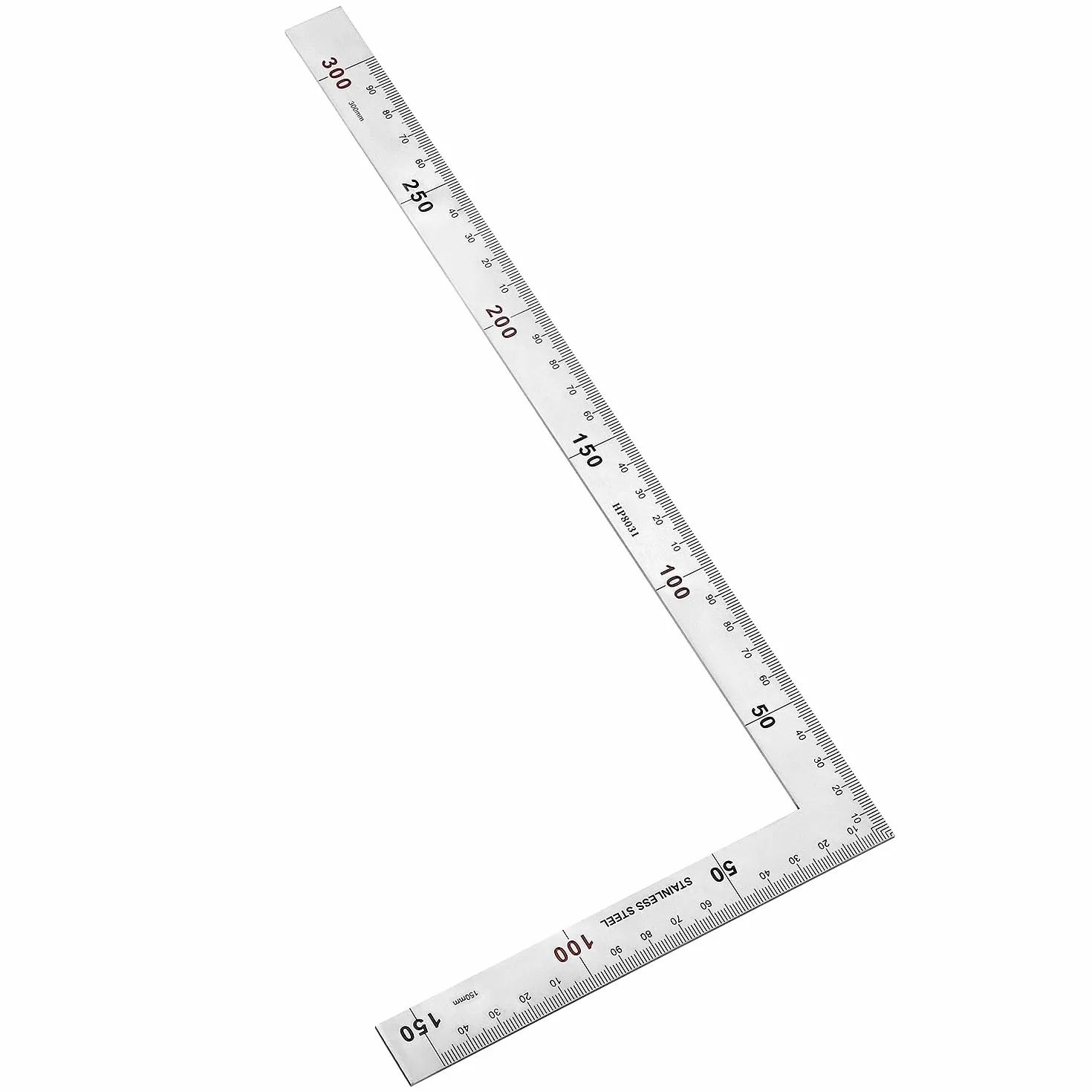 QWORK Righello quadrato in acciaio inossidabile 150 x 300 mm angolo retto