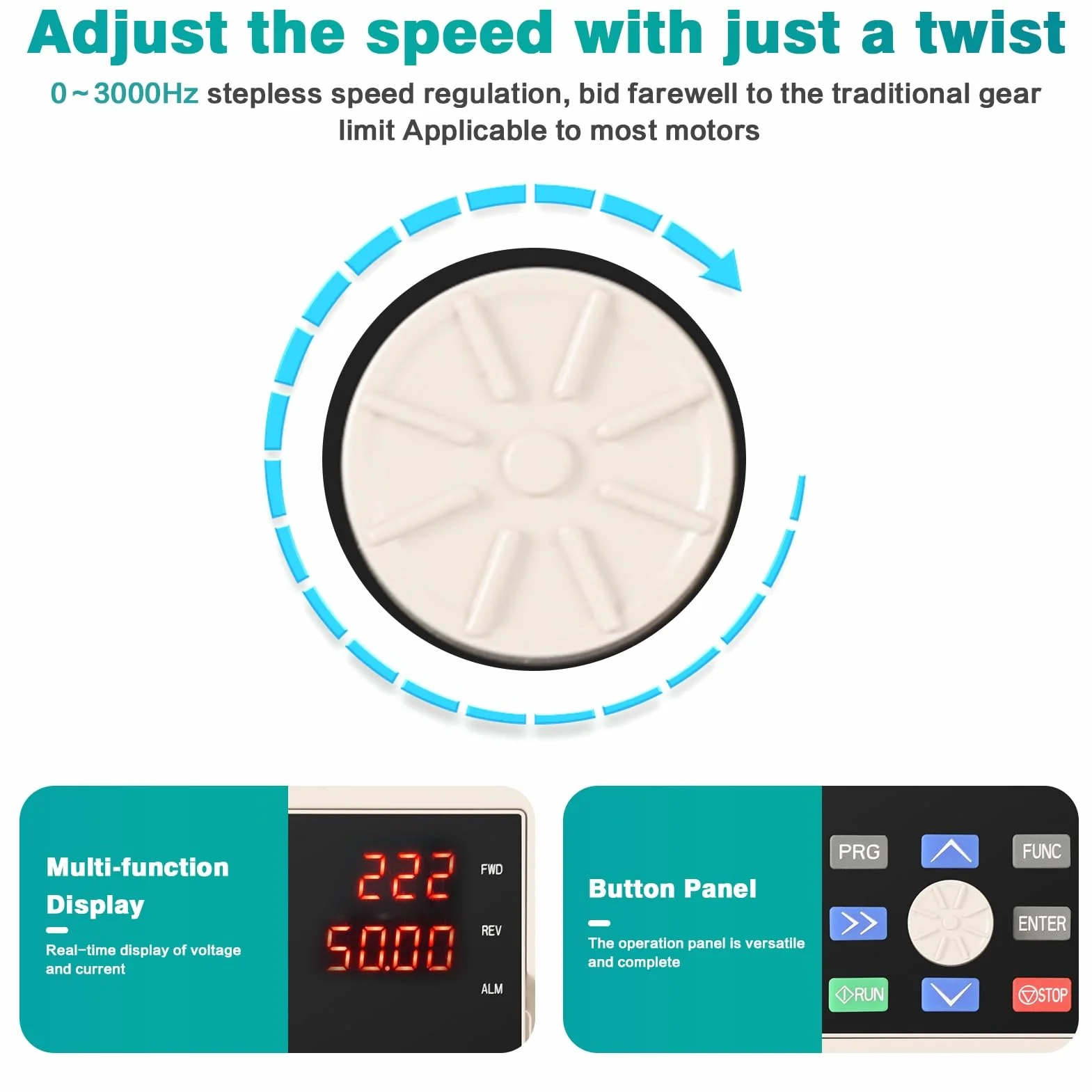 Jadeshay Inverter per Motori Trifase Convertitore di Frequenza Trifase Regolatore di velocità VFD Ingresso 380V Uscita 380V Trifase per 4KW Regolatore di velocità Motore