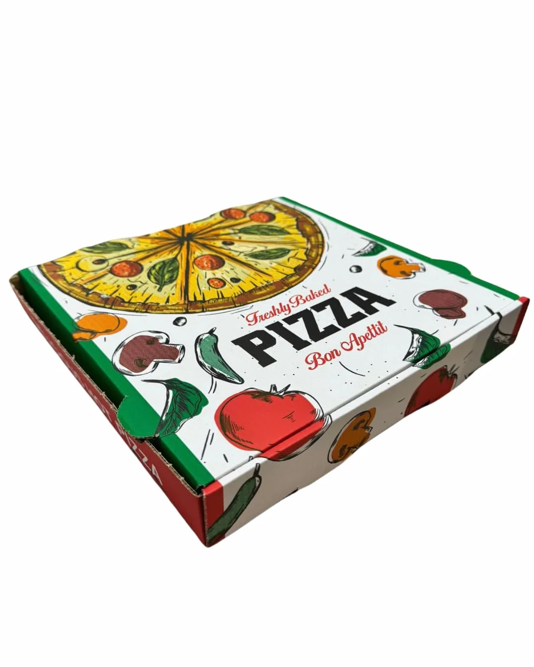 Scatola per Pizza in Cartone Kraft Bianca 24x24x4cm 50 Pezzi