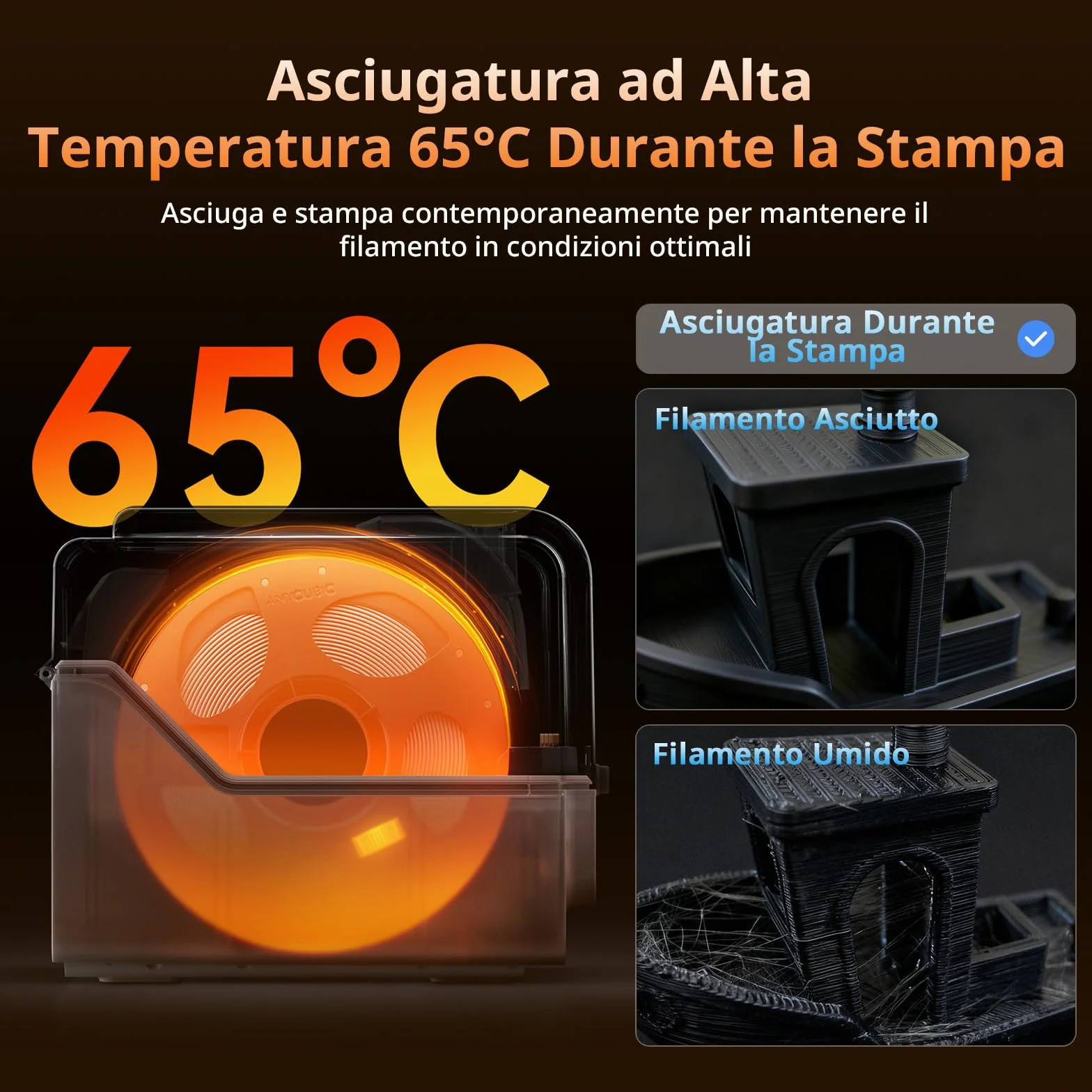Anycubic ACE 2 Pro, Stampa Multicolore, con Asciugatura Attiva a 65 °C, Alimentazione Stabile del Filamento, per Kobra X, Kobra S1, Kobra S1 Max, Non Compatibile con ACE Pro