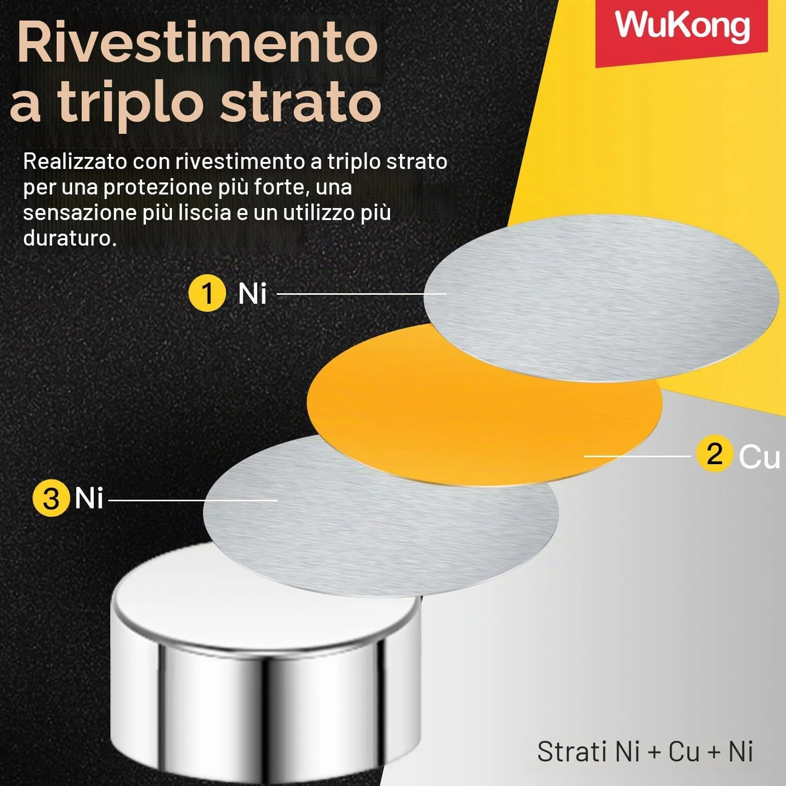 Wukong N45 Mini Magneti Forti, 3x2mm | 60 pezzi Magneti al neodimio Piccoli ma forti per il frigorifero, l'ufficio, la stampante 3D, il modellismo e il fai da te