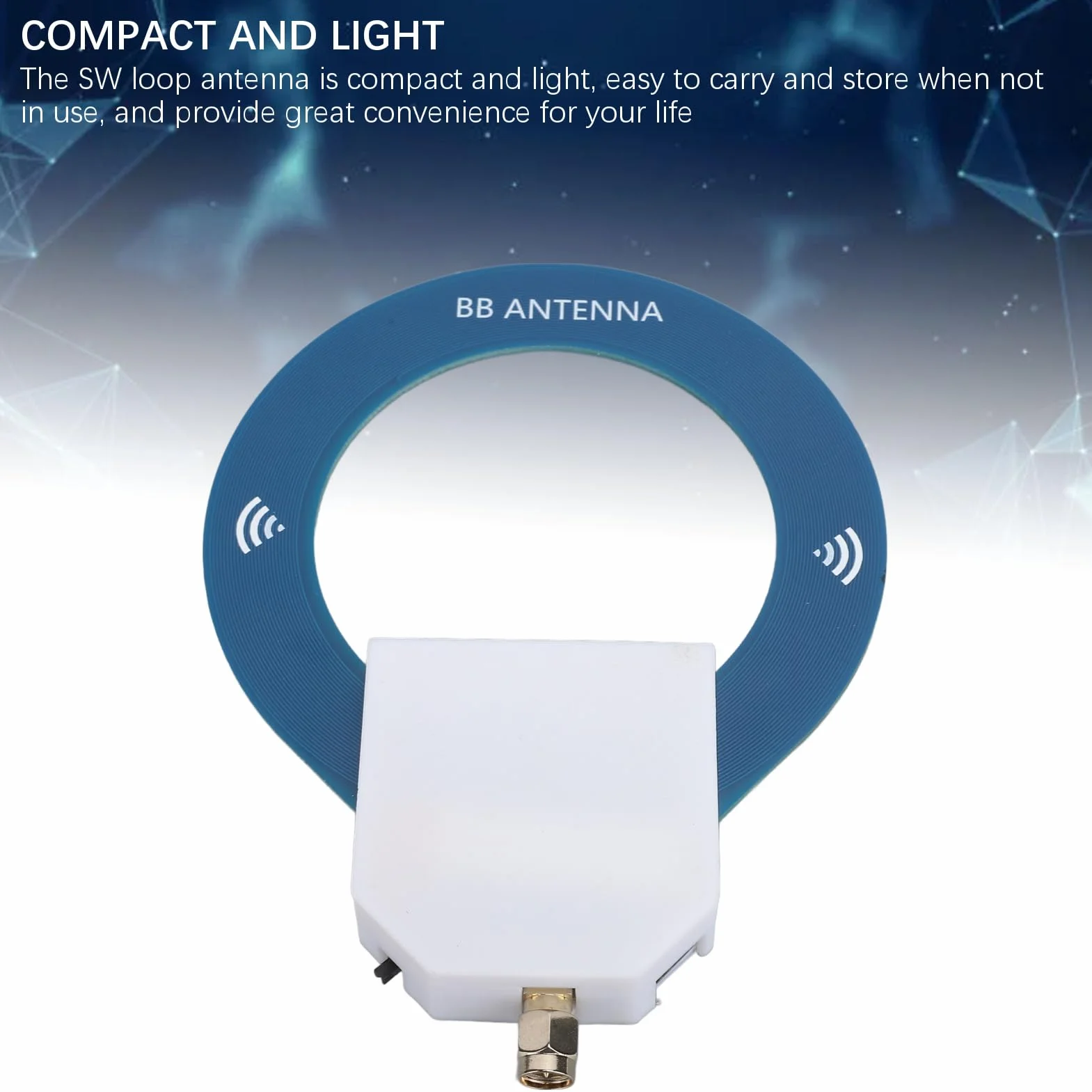 SW Donut Antenna Loop 9,9 KHz a 181 MHz a Onde Corte, Mini Portatile 10-30 DBuV con Connettore Maschio SMA, per Ricevitori Malachite e TEF6686