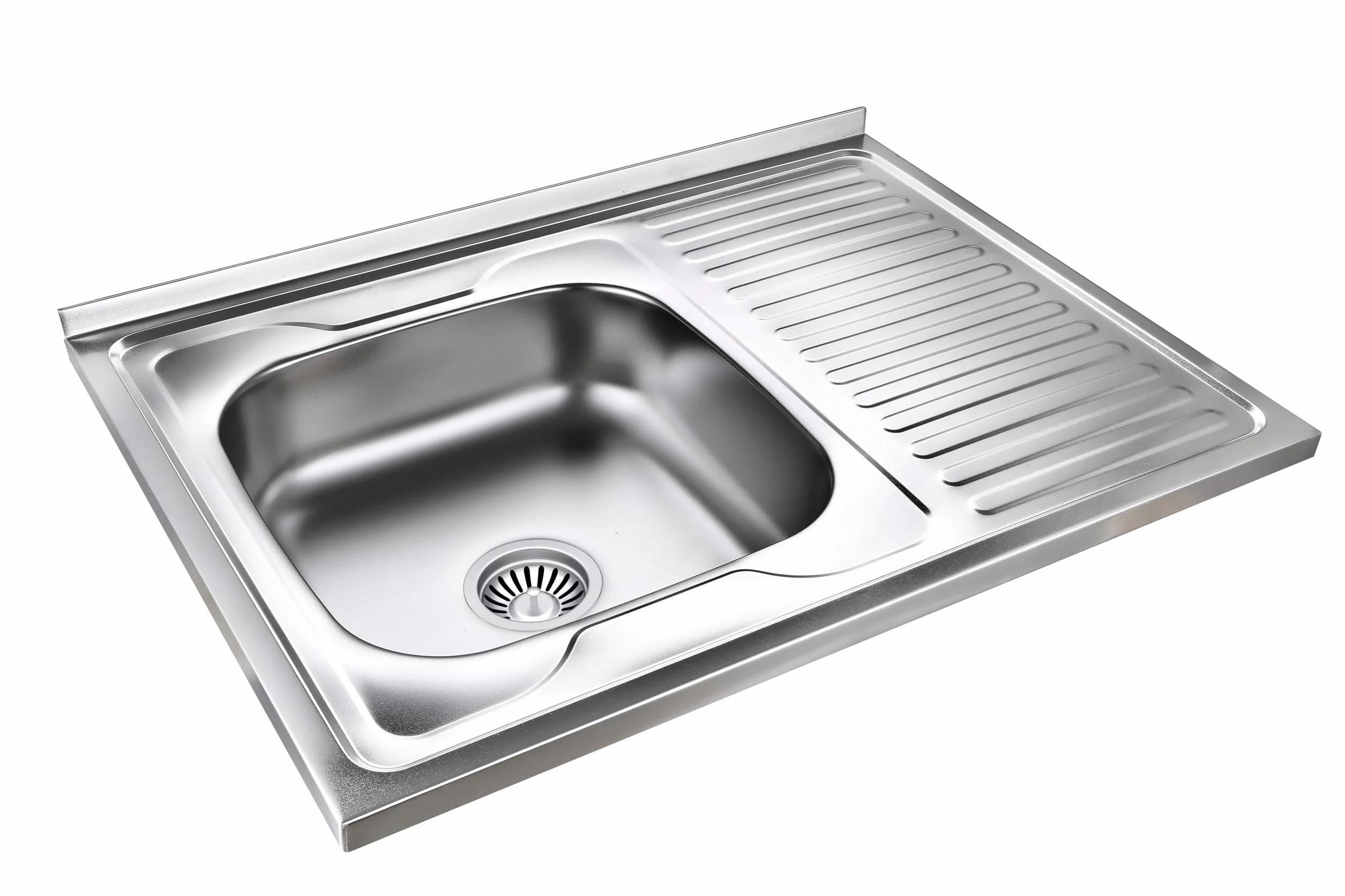 QUADRON Lavello in acciaio inox | dimensione 80 cm colore: sinistro | ROBIN lavello da cucina | scarico incluso | lavello in acciaio inox adatto a mobile da 80 cm | sovrapposizione (SINISTRA)