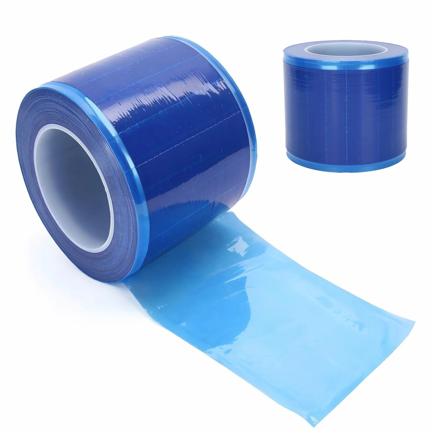 Pellicola di Barriera Blu, Rullo di Pellicola della Barriera del Tatuaggio, 3,9x4,7 in 1200 Nastro Adesivo di Plastica della Pellicola della Barriera per Dentario, Medico, (blu trasparente)
