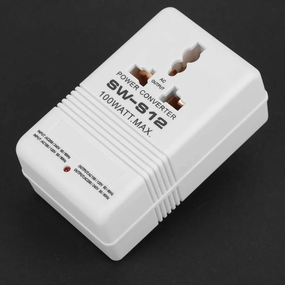 Aggiornato Adattatore da Viaggio Universale, Adattatore Presa Spina 100W 110V / 120V to 220V / 240V Hub Up and Down Inverter Transformer 55-60HZ (CN standard plug)