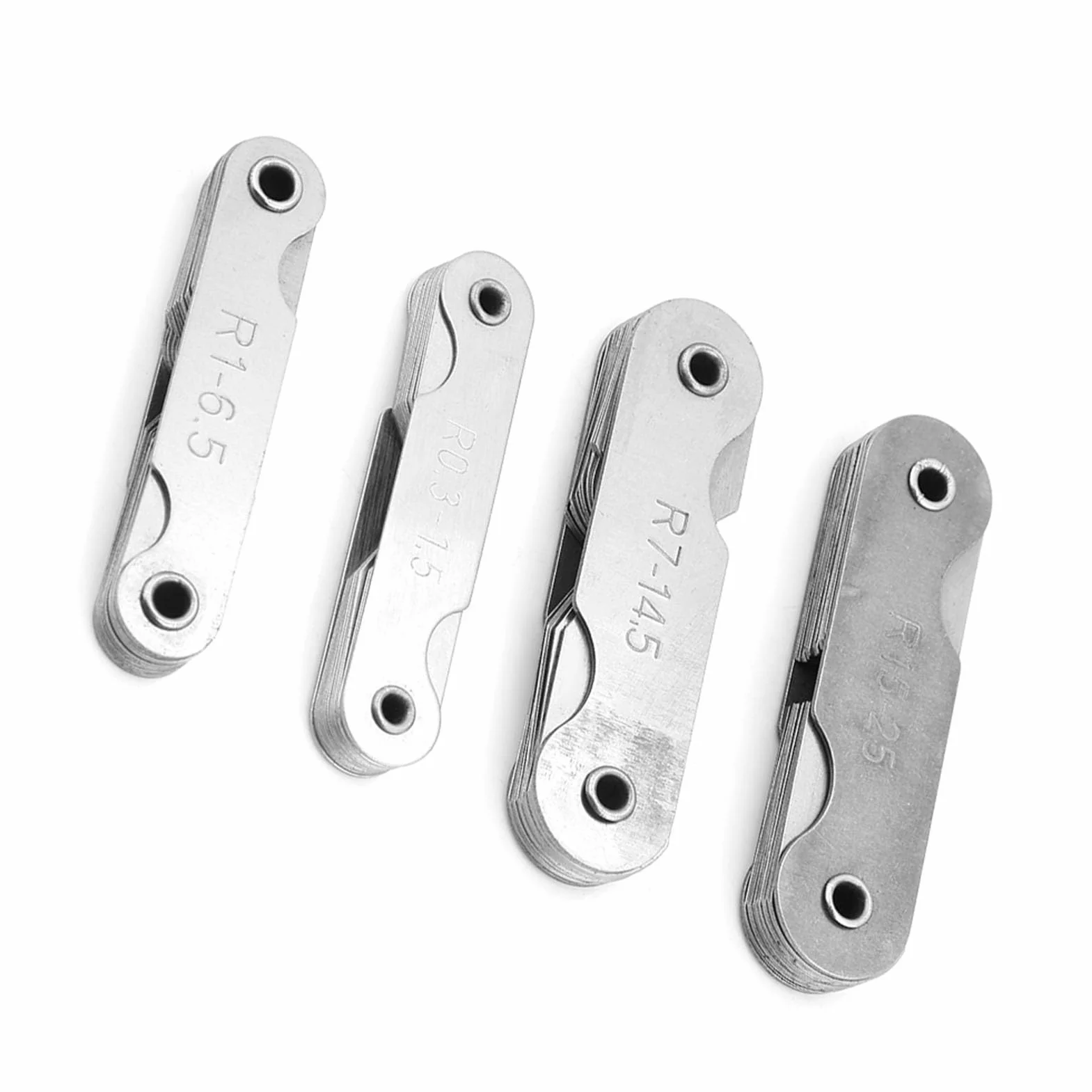 Raggio Strumento di misura convesso concavo in acciaio inossidabile R0.3-1.5 R1-6.5 R7-14.5 R15-25 per costruttori utensili stampi