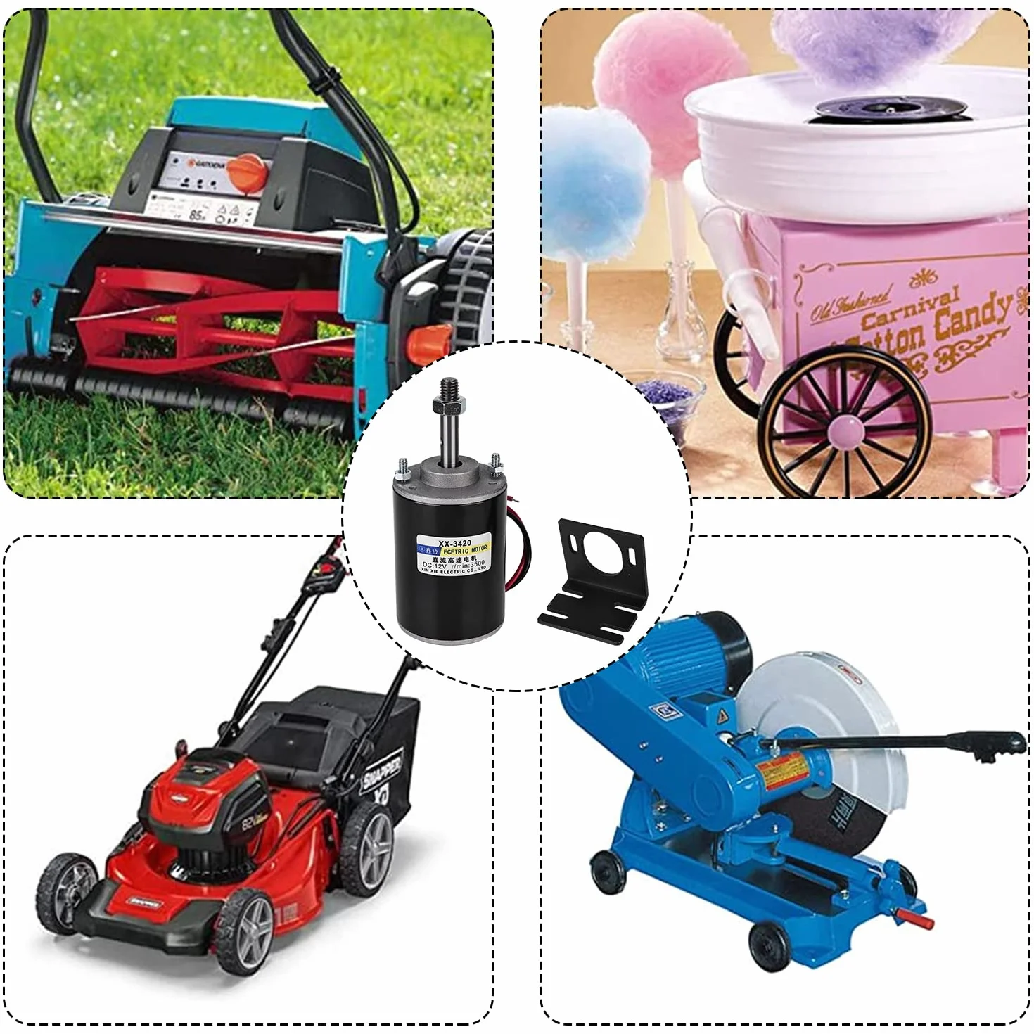 Mini Motore DC a Magneti Permanenti, 12V ad alta Velocità a Basso Rumore per Generatore fai-da-te Controllo CW/CCW Motore Elettrico 3500 giri/min e staffa Motore DC 3420