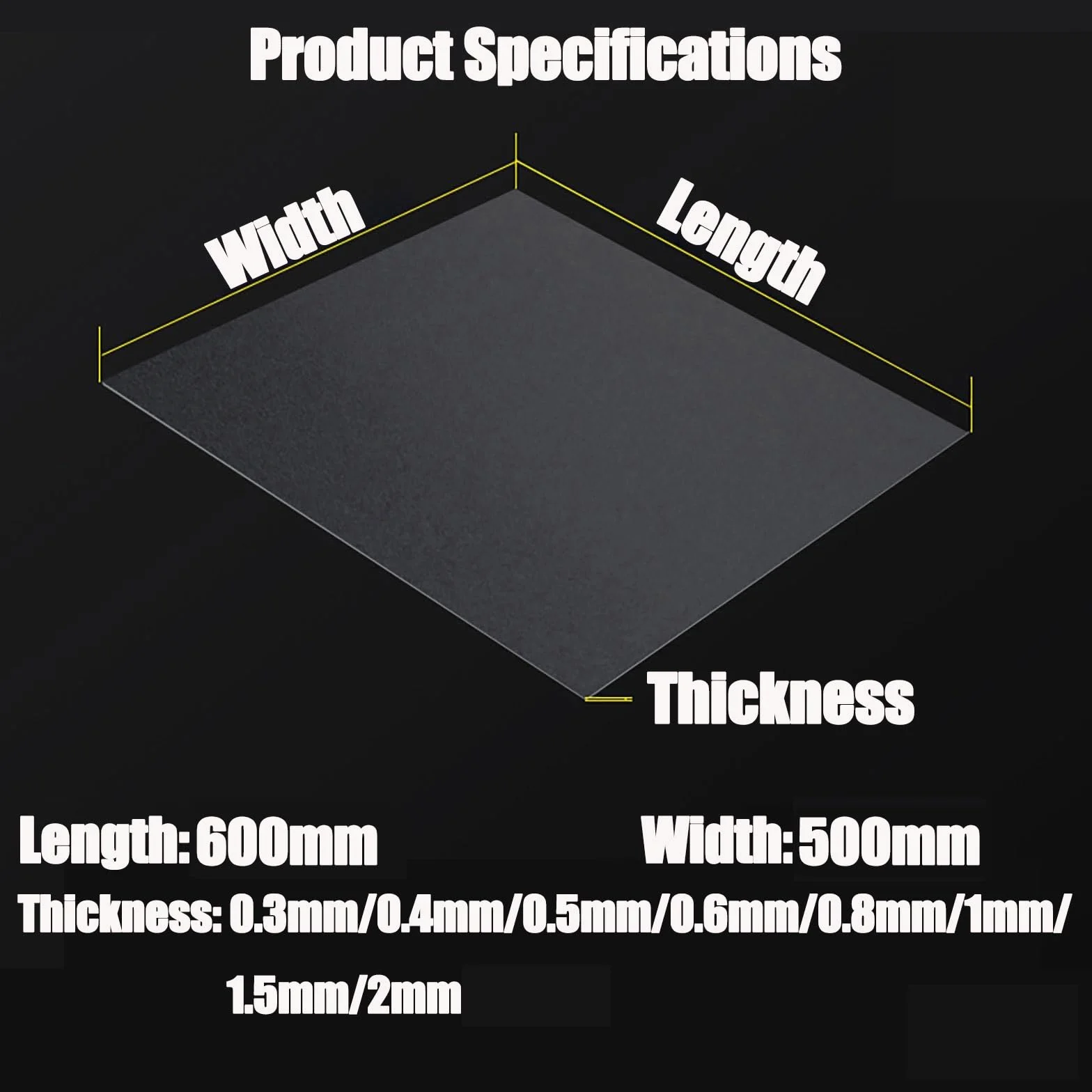 Fogli Plastici PP Smerigliato 500×600mm Lastre In Polipropilene Semitrasparenti Pannelli Opachi 0.3–2mm for Fai Da Te, Modellismo, Segnaletica, Maschere E Progetti Creativi(Thick:1.5mm)