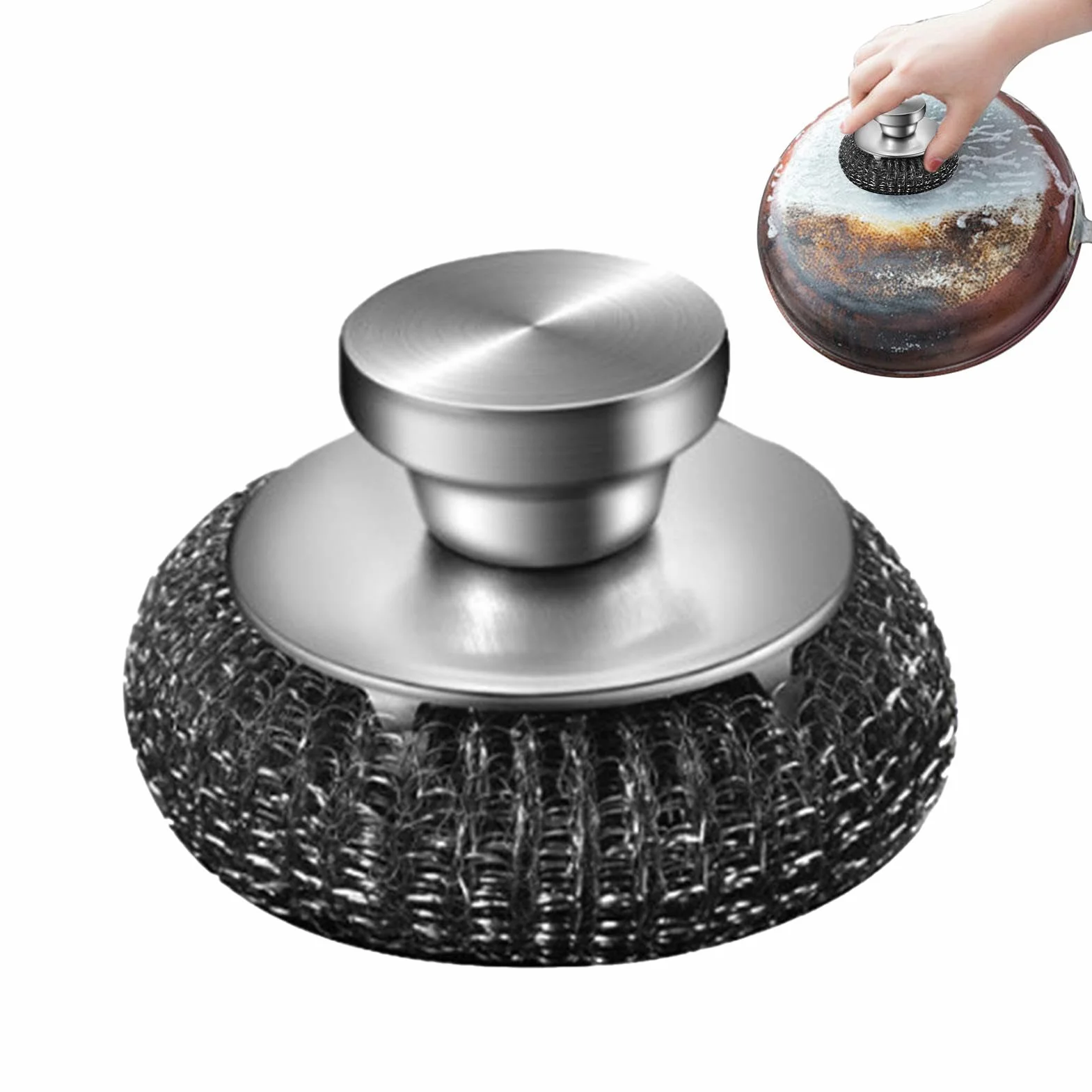 Scrubber in acciaio inox, paglietta in acciaio inox, paglietta per pentole, lavapavimenti ergonomici, scrubber in lana d'acciaio, paglietta in metallo per pentole, padelle, pentole, pentole, pentole,