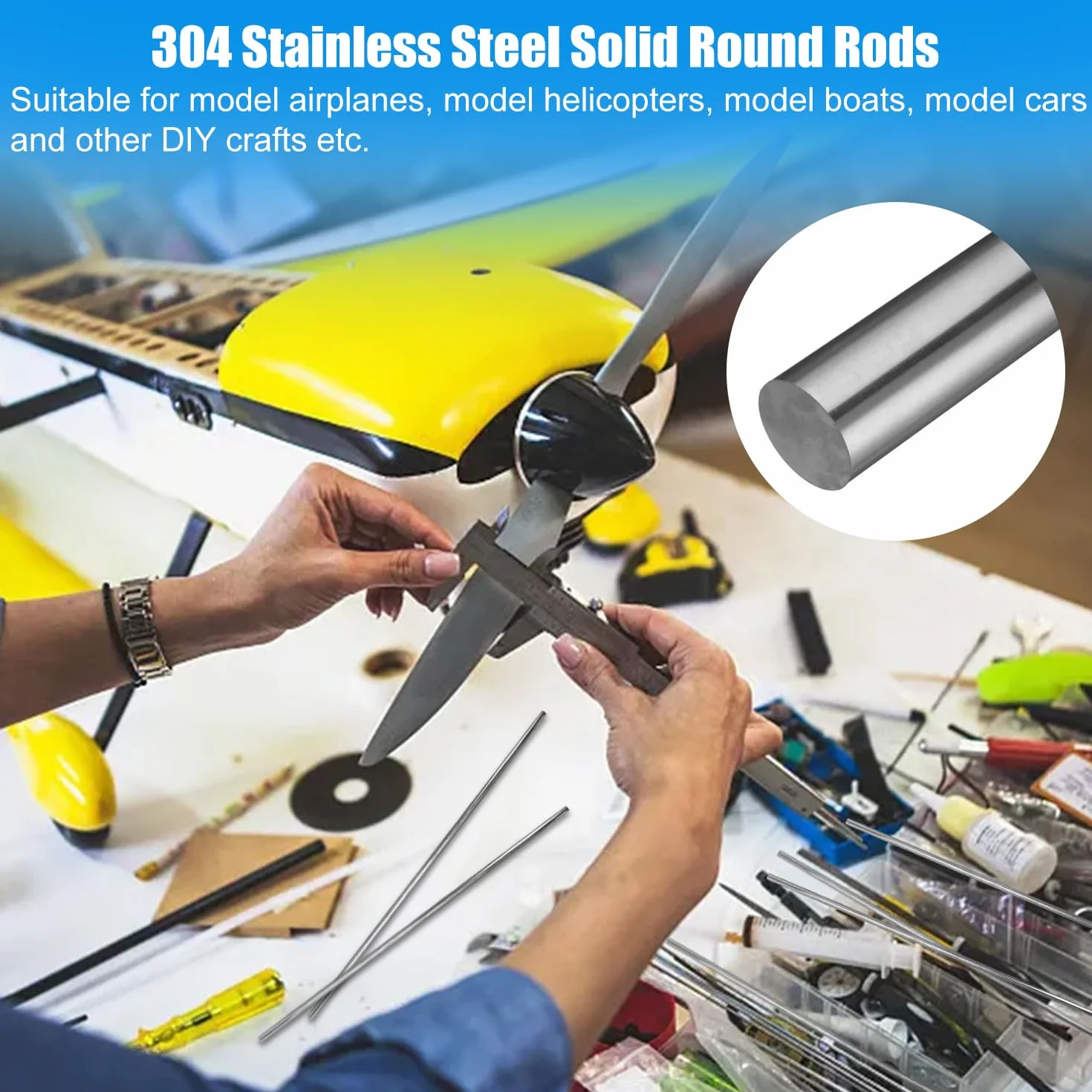 Aste Rotonde In Acciaio Inox 304 1.5mm 2mm 3mm 300mm Tondino Barre In Metallo Solido 24 Pezzi