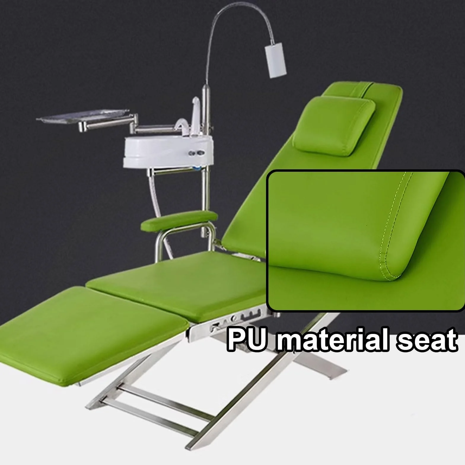 Poltrona Dentale Con Luce LED Odontoiatria Poltrona Attrezzatura Girevole A 360 Gradi Angolo Dello Schienale Regolabile 110°-180° Sedia Dentale 220vc(Blue)