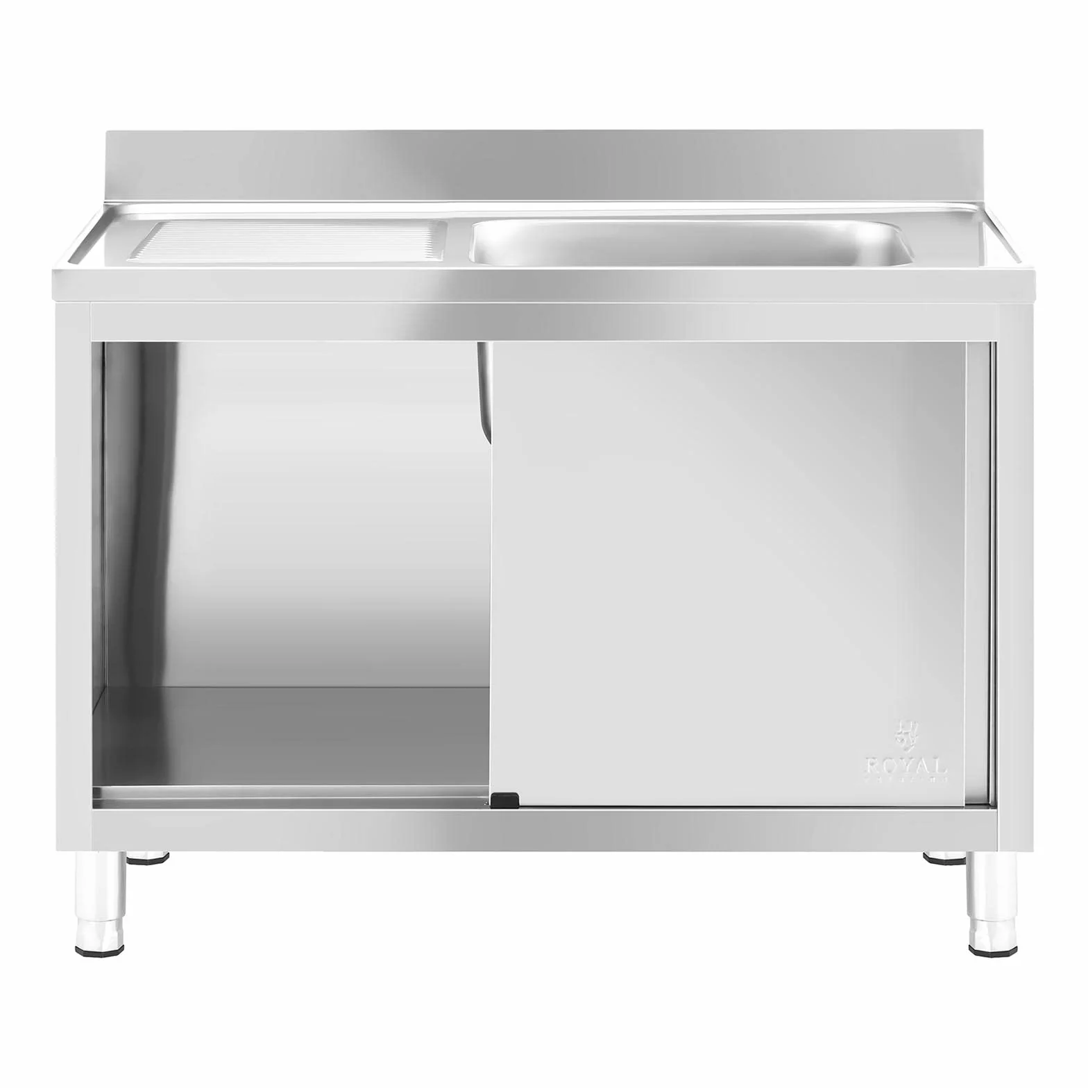 Royal Catering Lavello da Cucina in Acciaio Inox Lavello Armadiato RC-IKS07 (500 x 400 x 260 mm, Acciaio Inox, Alzatina 100 mm)