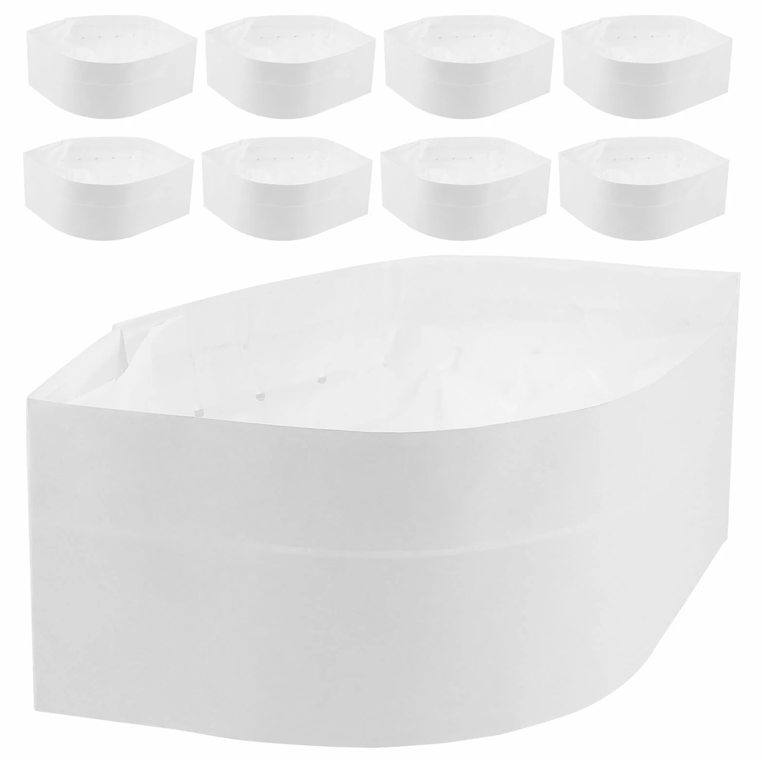 Cappello in Carta Bianco Usa e Getta 20 Pezzi 55cm per Cucine