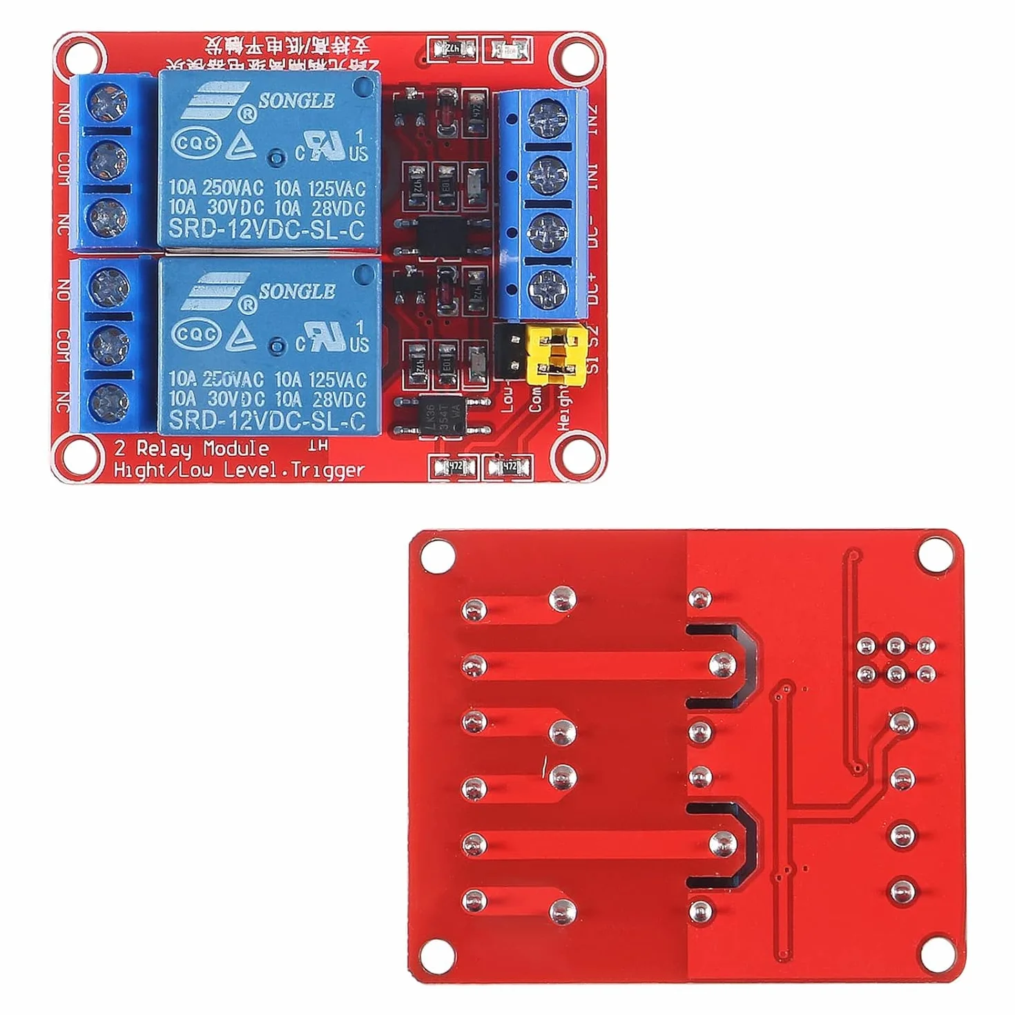 Gebildet 2 pezzi DC 12V 2 canali Modulo relè Scheda Scudo con Isolamento Optoaccoppiatore Supporto Alto o Basso livello Compatibile Scheda di Sviluppo Trigger