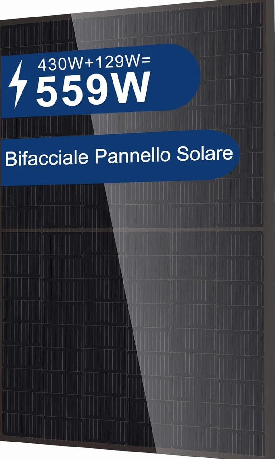 AUSTA Bifacciale Pannello Solare 440W Monocristallino Pannello Fotovoltaico, Per Impianto Fotovoltaico Completo, Impianto Solare da Balcone, Per Tetto Inclinato, Balcone, Tetto Piano