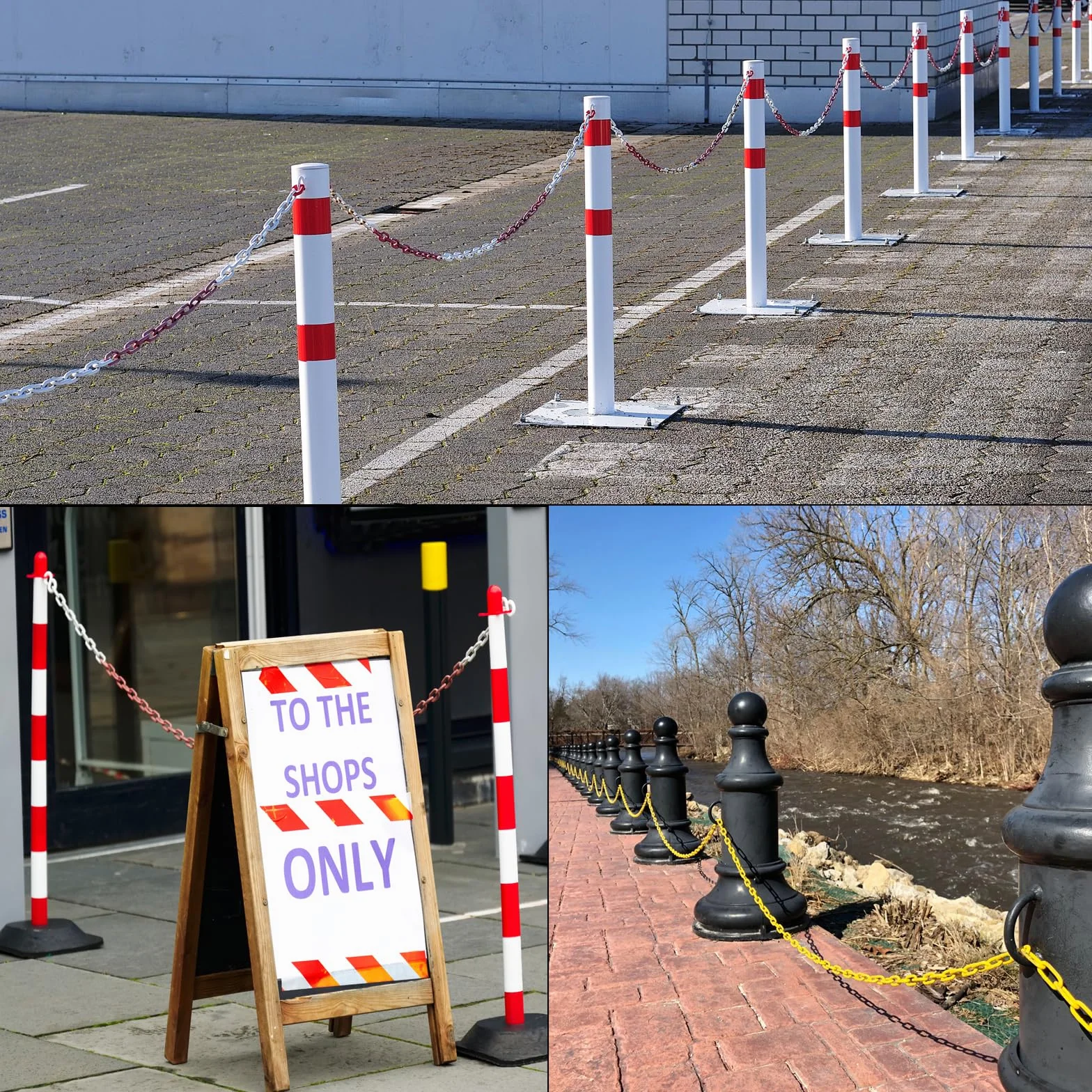 PATIKIL Catena in Plastica Nera, 16 ft 8mm Catena di Sicurezza per Controllo della Folla, riga di Attesa, Parcheggio, Recinzione, Cancello, Concerto, Cantiere e Decorazione