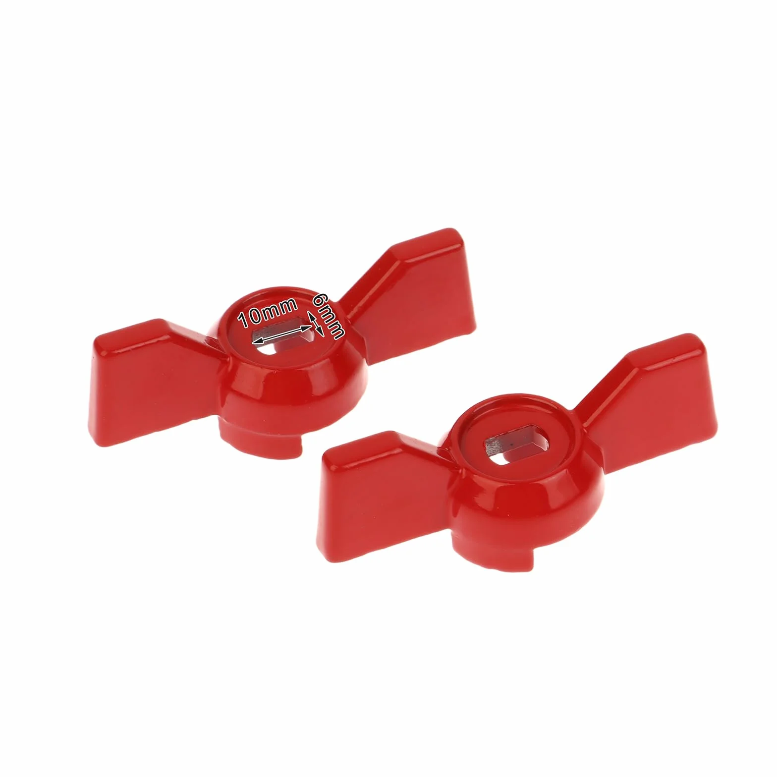 Set di Maniglie per Valvole in Alluminio a 2 Pezzi, Maniglia a Farfalla Rossa per Valvole a Sfera, Accessorio per Chiave a Dadi