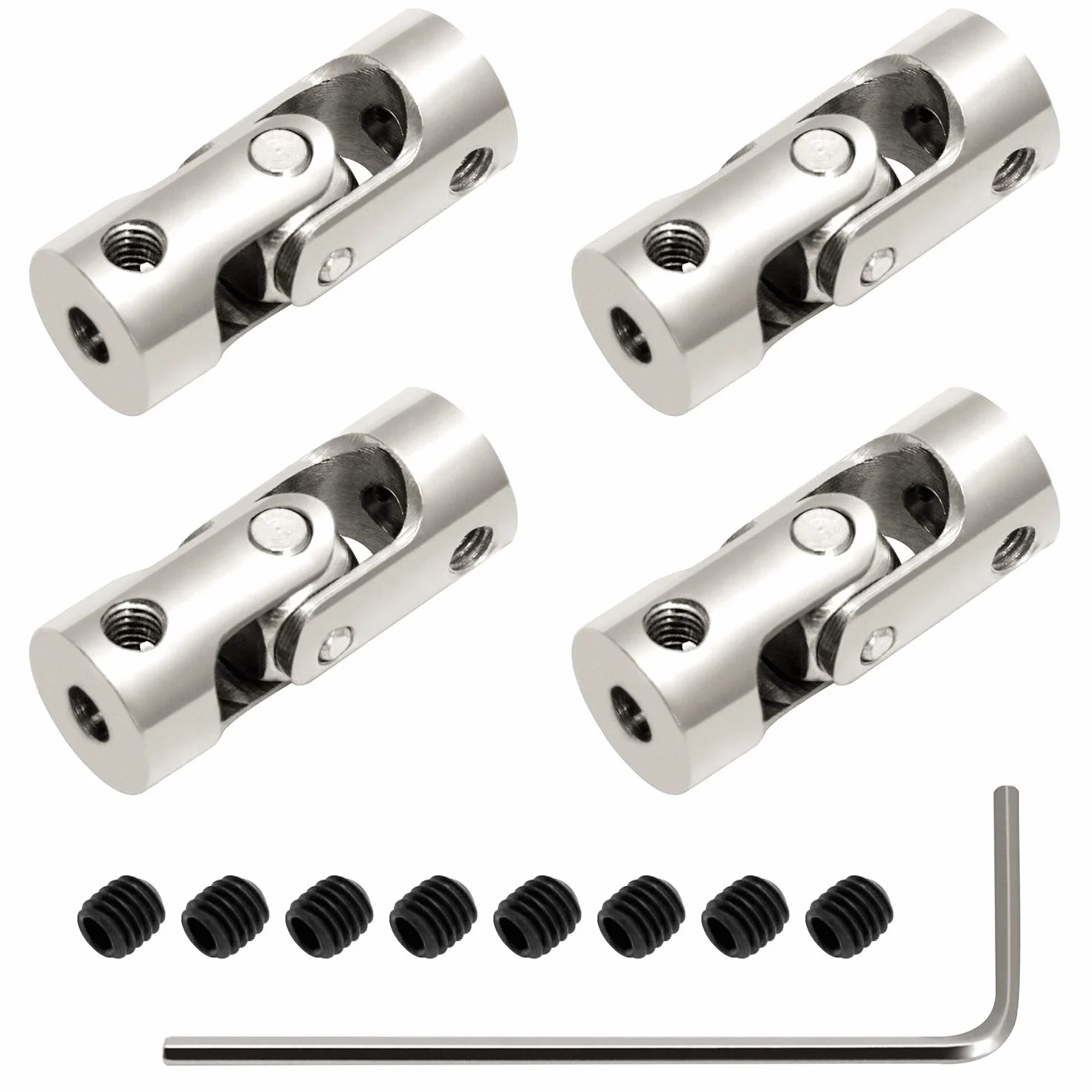 QWORK 4 Pack 3mm Universal Steering Shaft Coupling