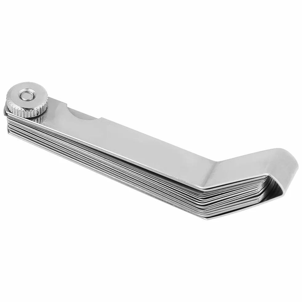 Misuratore di Spessimetro Curvo 16 Lamine 0,05-1,00 mm Strumento per Saldatura Acciaio Inossidabile