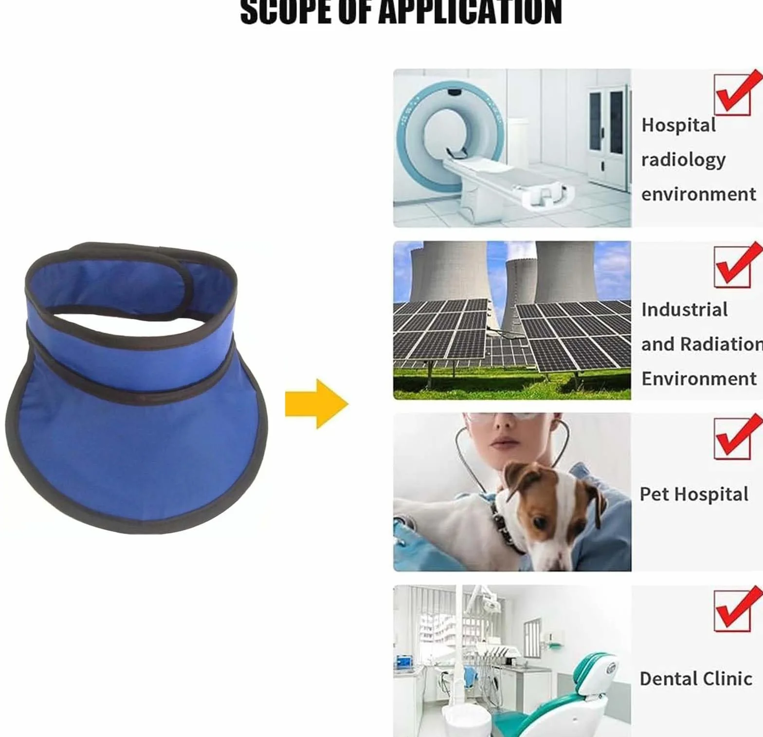Collare protettivo per tiroide 0,35 mmPb 0,5 mmPb portatile durevole protezione dalle radiazioni per laboratorio odontoiatrico