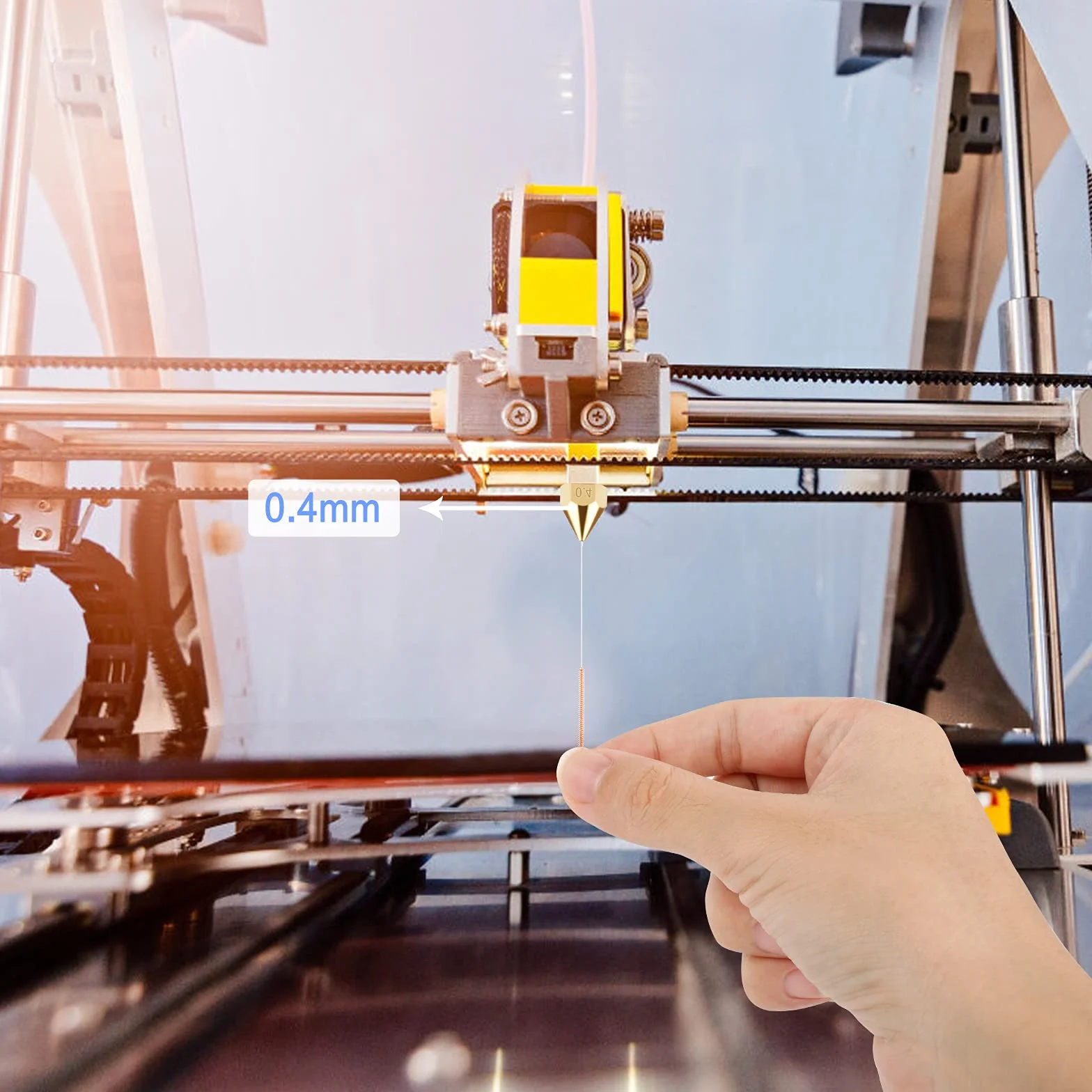 20 Pz Aghi Per Pulizia Ugelli 0.4mm Accessori Per Aghi Per Stampante 3D Strumento Per Pulizia Ugelli in Acciaio Inossidabile Per MK8 E3D MK10, Oro