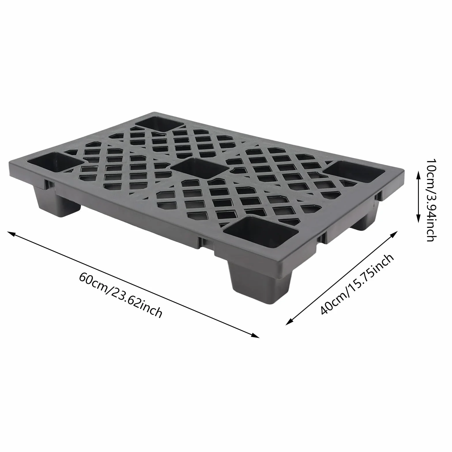 6 pallet leggero nel quartiere EuromMis, 600 x 400 x 100 mm, meccanismo di collegamento a scatto (nero)