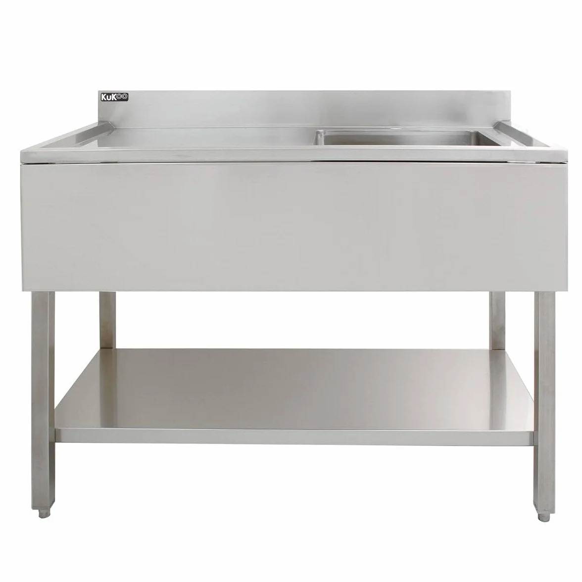 Lavello per ristorazione in acciaio inox cucina commerciale ristorante bar utility 90x120x60cm scolapiatti a sinistra a libero posizionamento ripiano inferiore regolabile Drenaggio a Sinistra