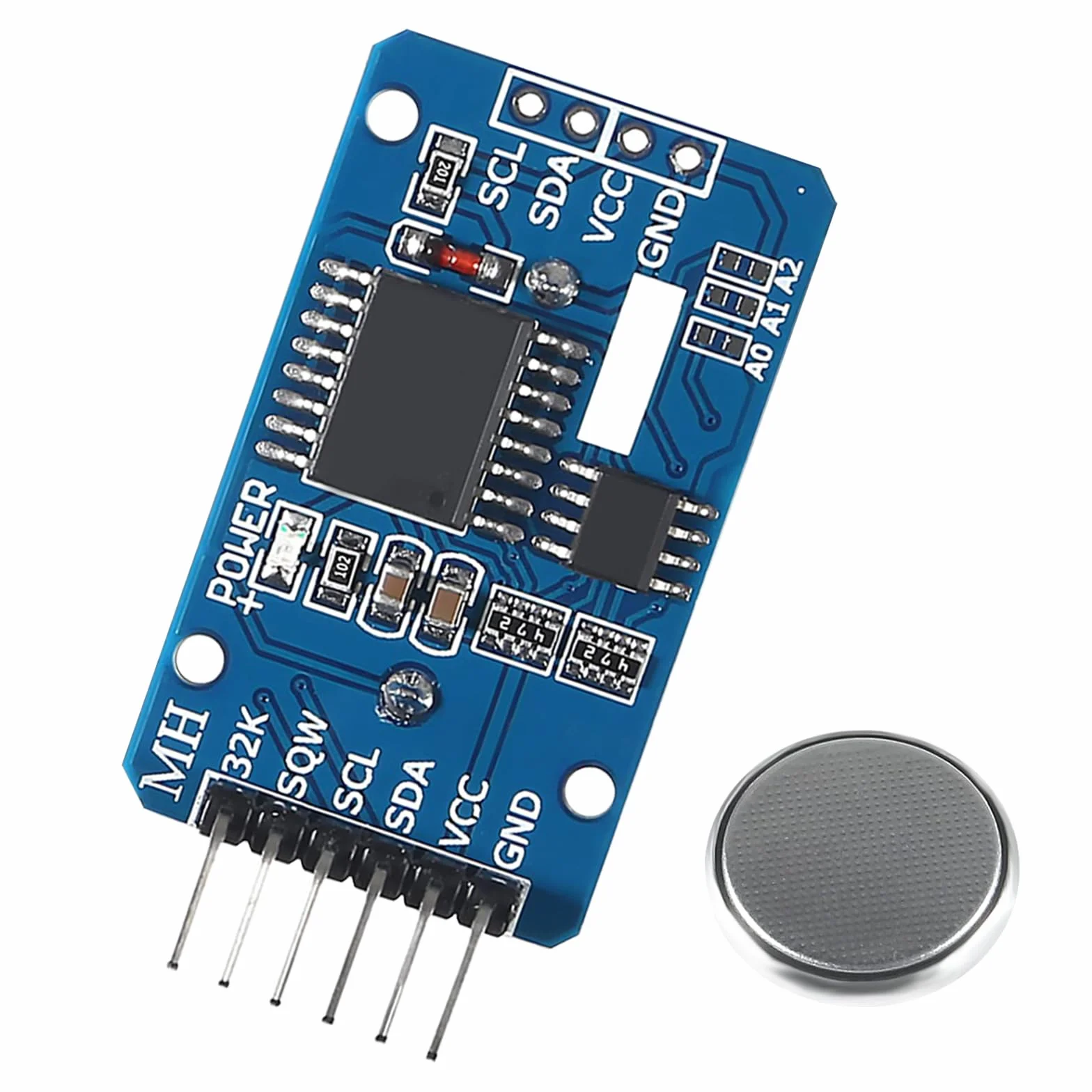 RTC IIC Modulo Precision Clock,QIQIAZI Tempo Reale Modulo Orologio RTC Sensore con Batteria compatibile con Arduino