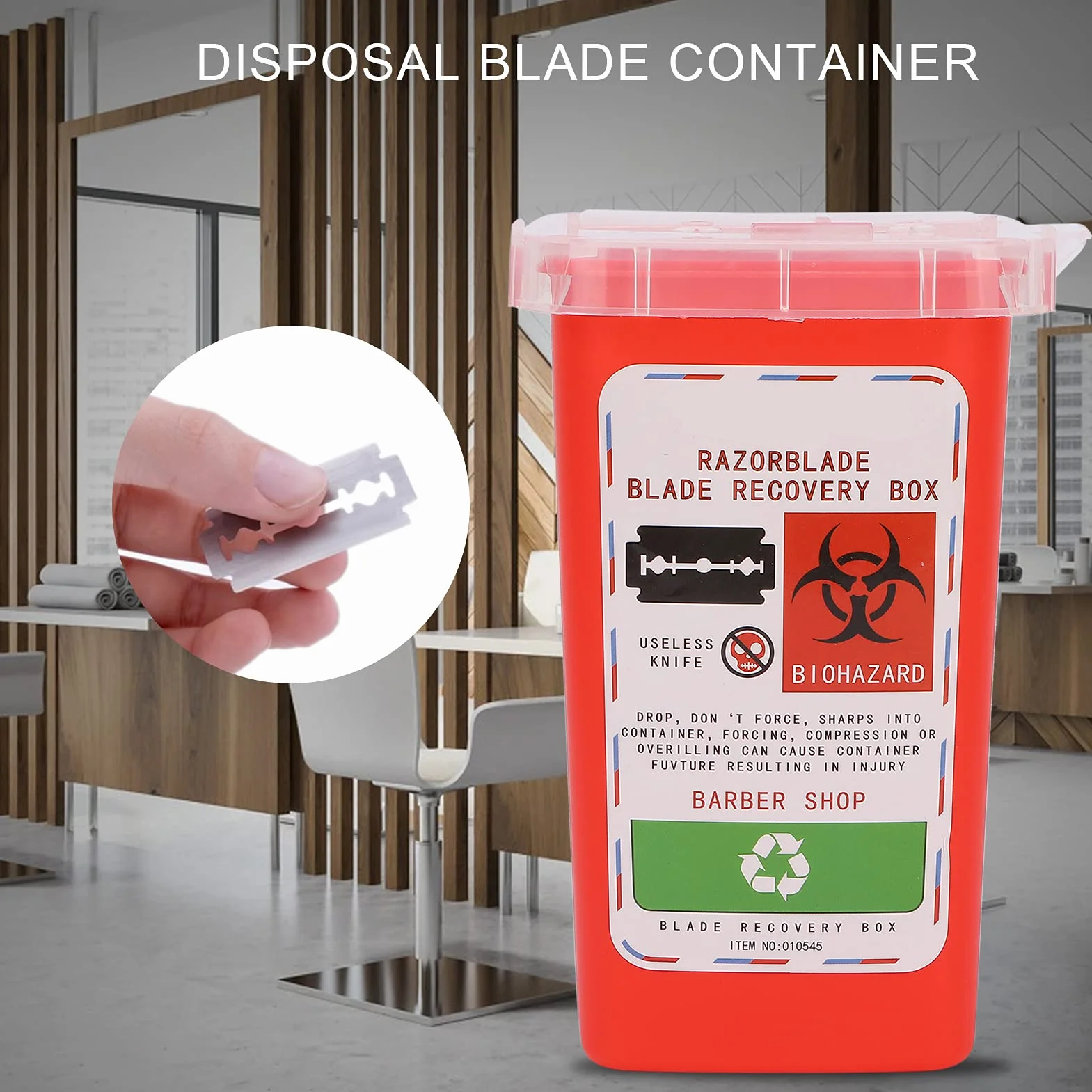 Contenitore per Lame in Plastica Resistente agli Agenti Chimici Rosso