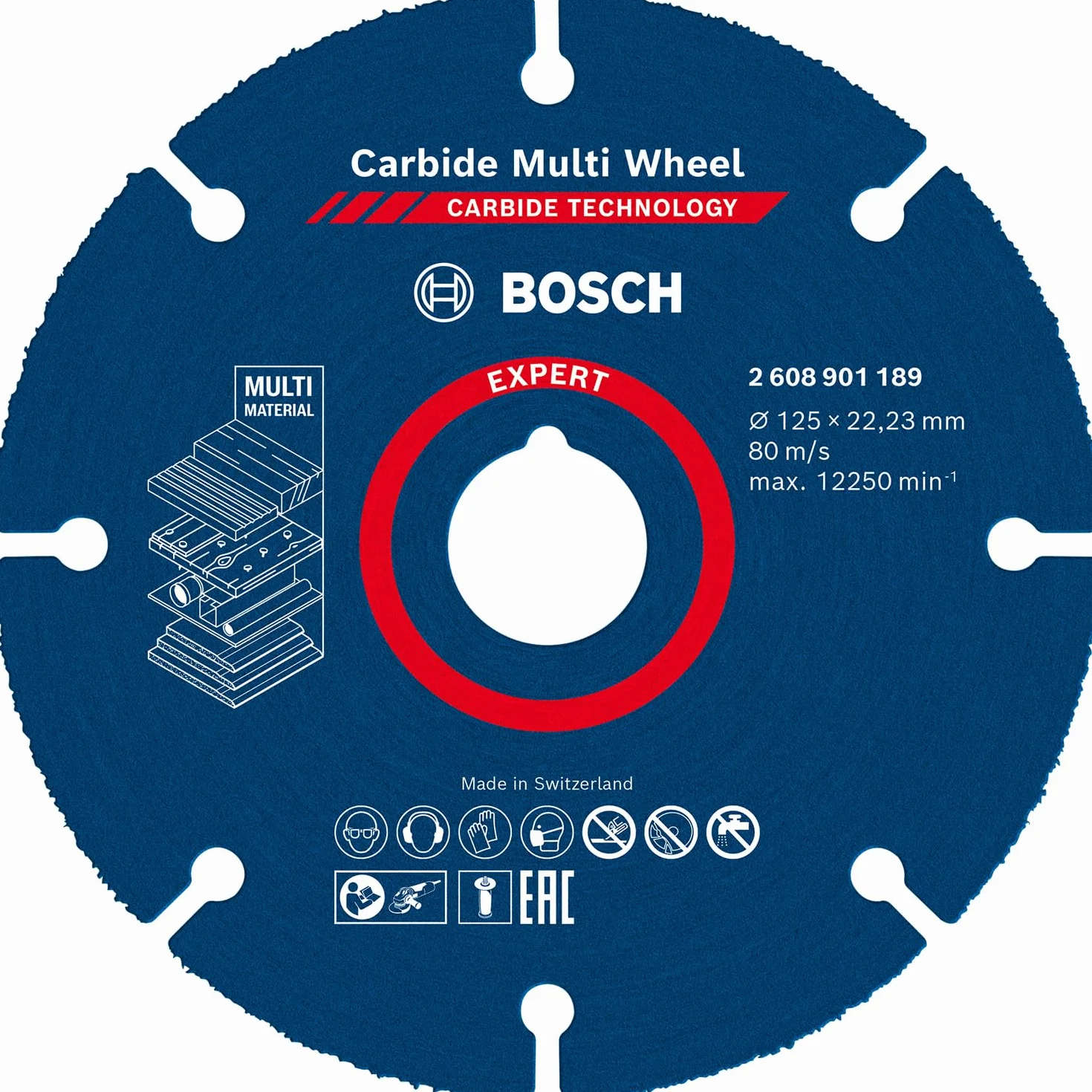 Bosch Professional 1x Mole da Taglio Expert Carbide Multi Wheel (Diametro 125 x Spessore mm 1,0 mm, Accessorio Smerigliatrice Angolare)
