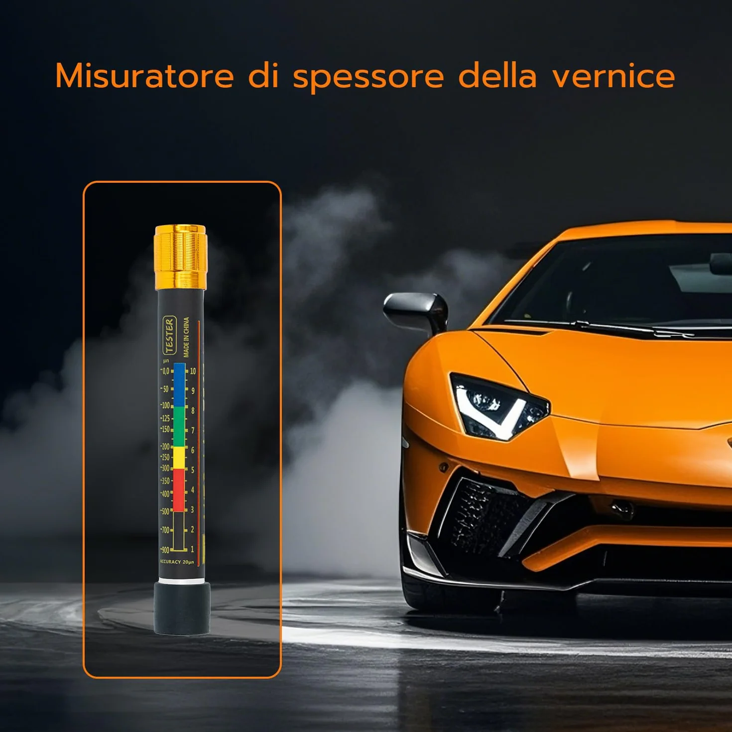 Misuratore di Vernice per Auto, Spessimetro Magnetico, Tester di Spessore Rivestimento, Rivelatore di Danni