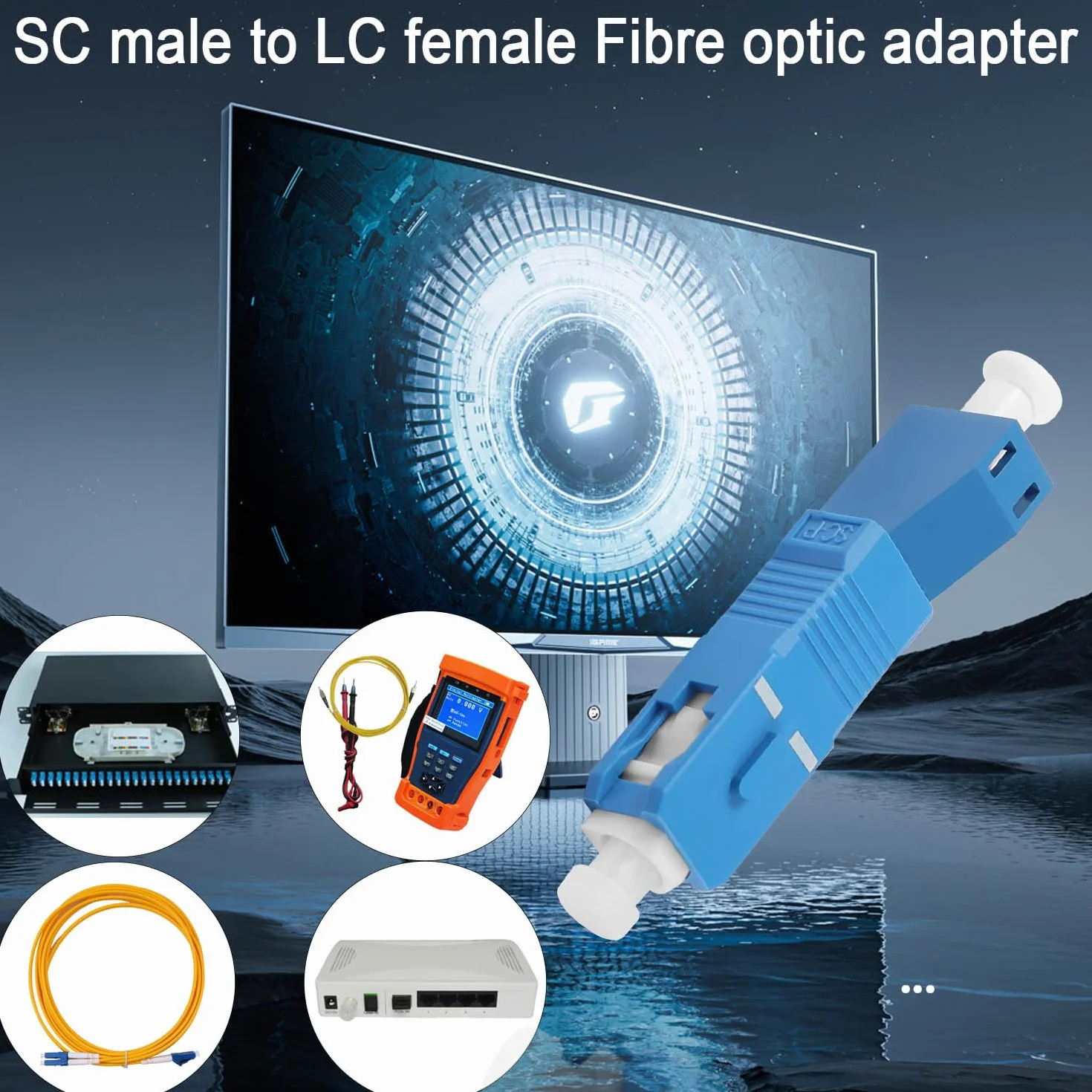 SC Maschio a LC Femmina Monomodale Adattatore SM 9/125μm SC/UPC a LC/UPC Fibra Ibrida Simplex Convertitore