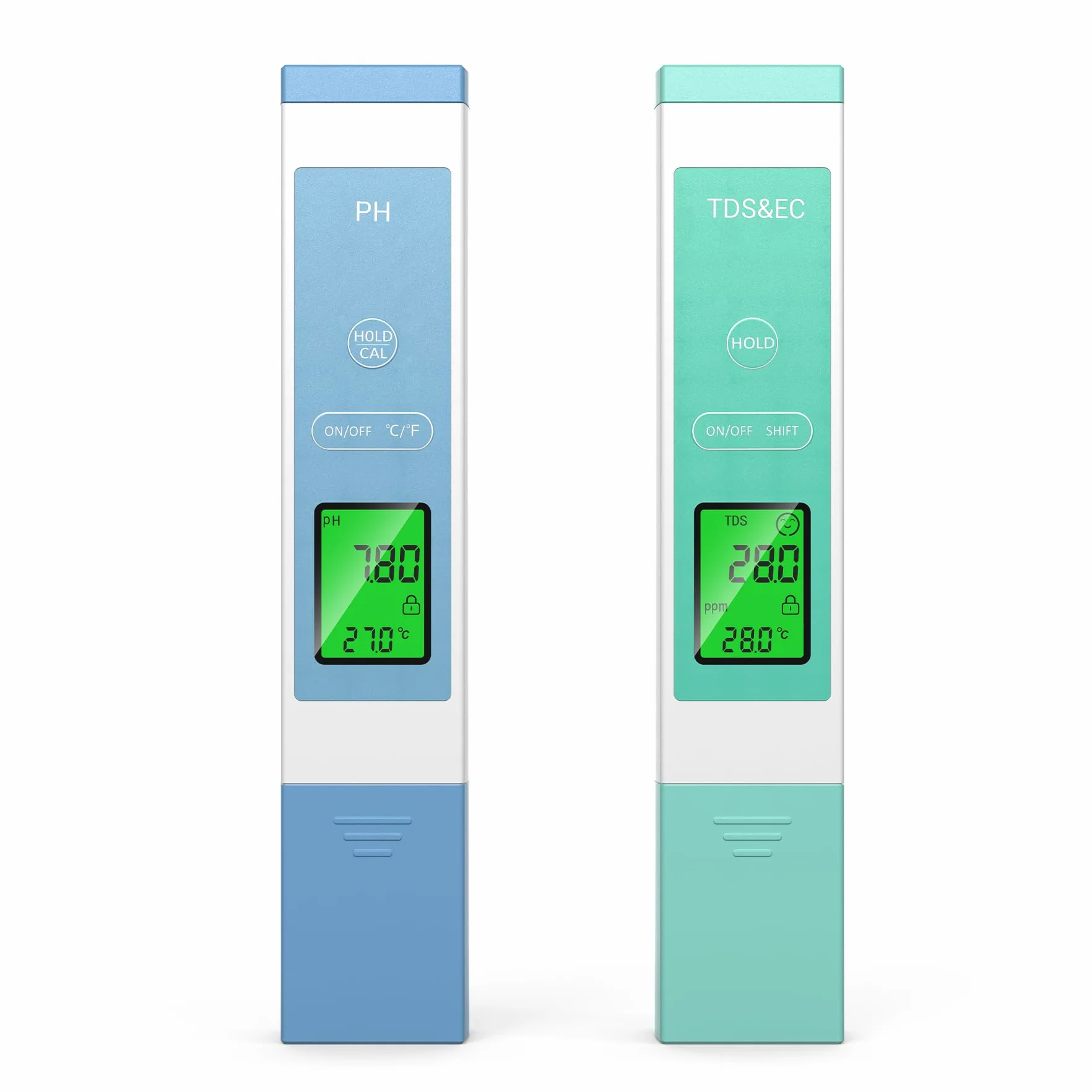 Forever Speed Misuratore pH Acqua 4 in 1, Misuratore di pH Digitale pH/TDS/EC/Termometro con Avvisi Emoji, TDS Tester di Acqua per Acqua Potabile, Piscina, Acquario, Idroponica