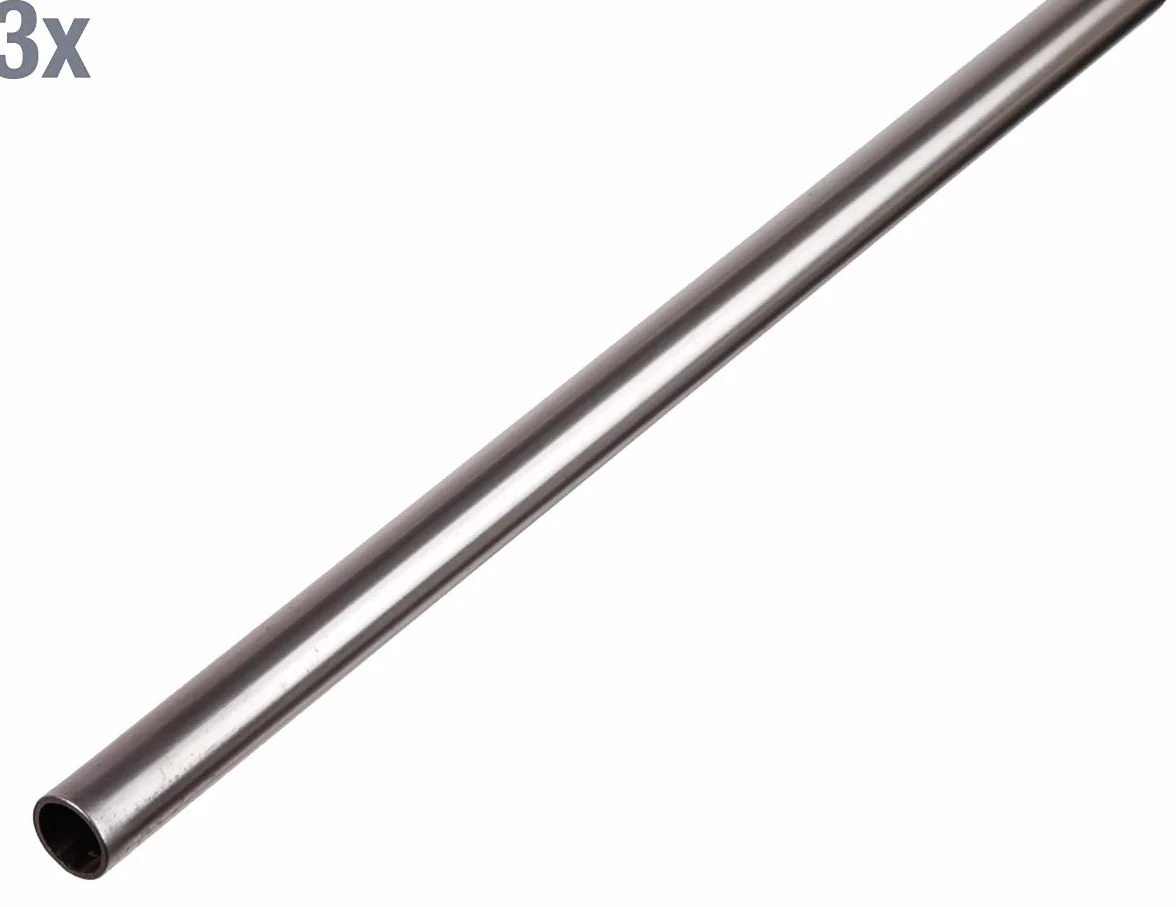 GAH-Alberts 423865 432737 - Tubo rotondo in acciaio, 1000 x 22 x 1,2 mm, set da 3