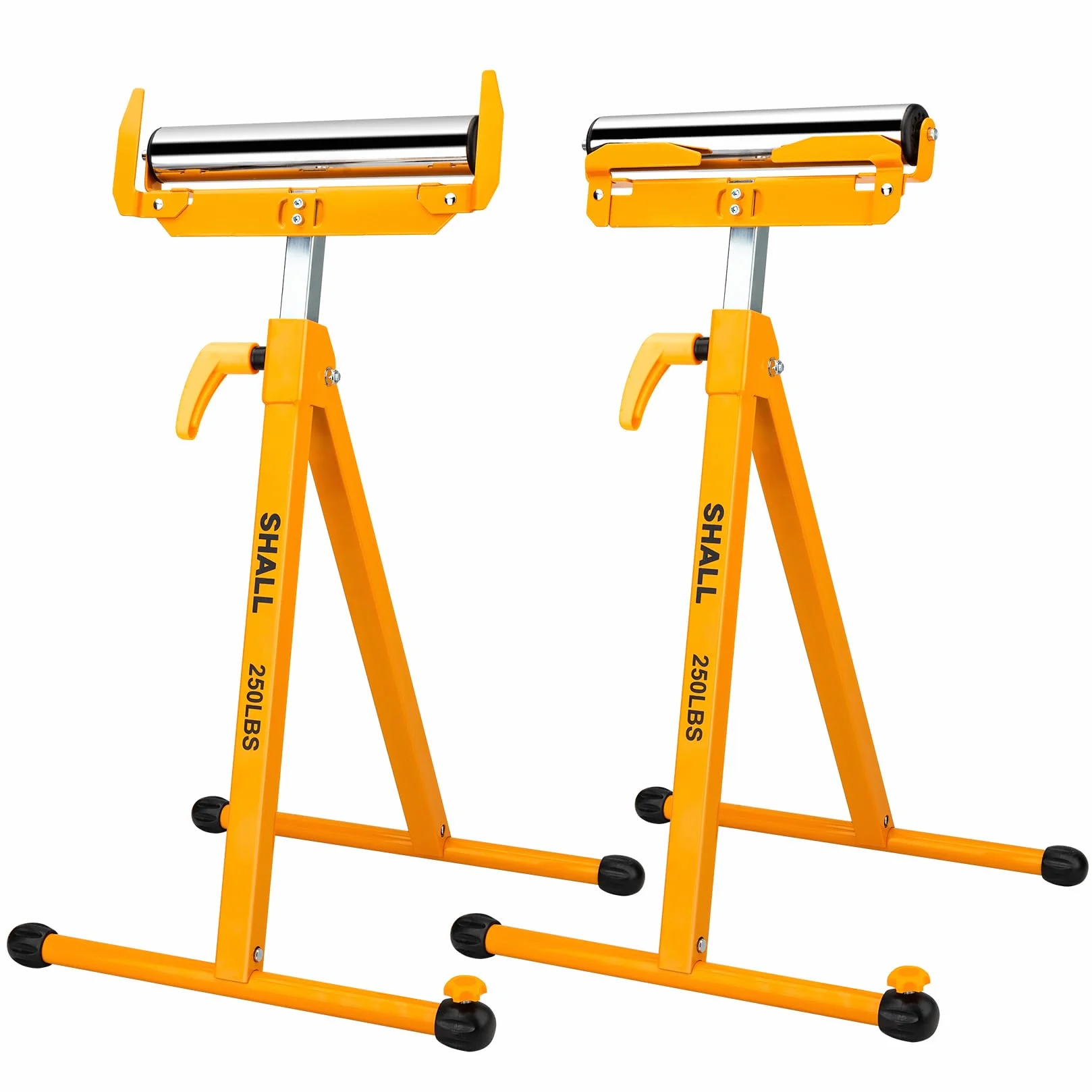 Shall Confezione da 2 supporti pieghevoli a rullo, resistenti, capacità di carico di 113,4 kg, altezza regolabile da 70 a 100 cm, per sega da banco, lavorazione del legno