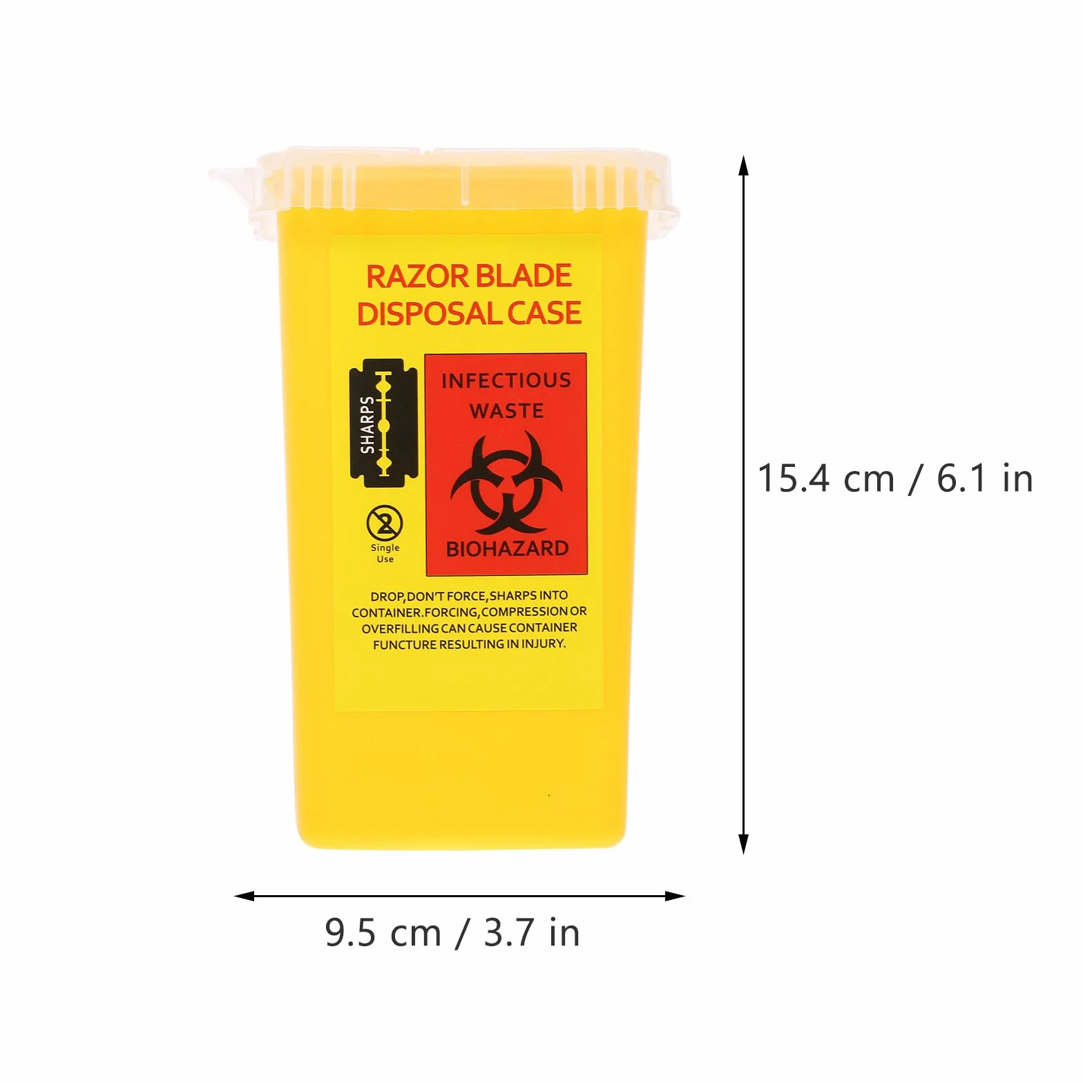 Contenitore per Raccolta Lamette da Barbiere in ABS Giallo Smaltimento Sicuro Barbershop