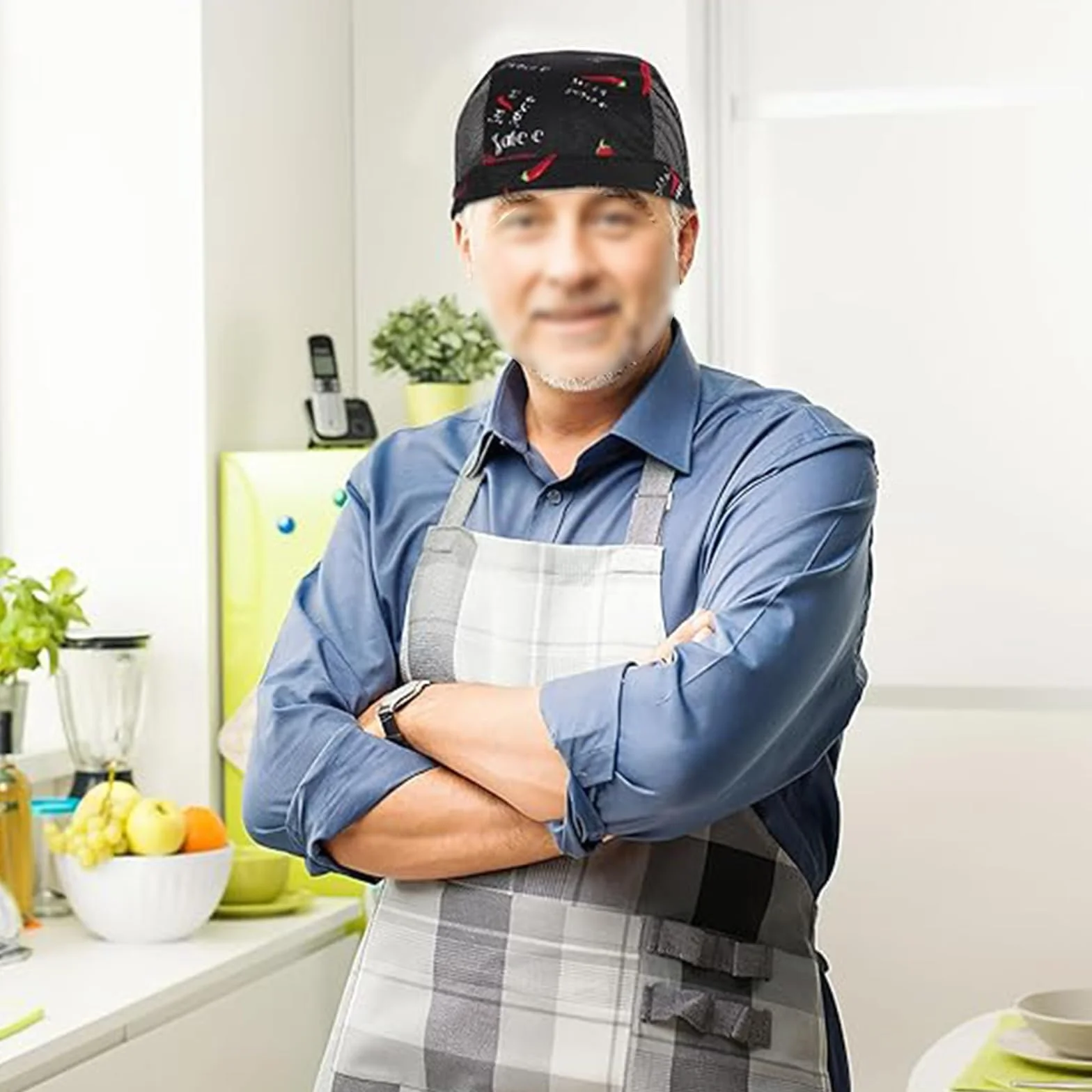 Cappelli da Chef Elastici Regolabili 3 Pezzi Berretti Bandana Uomo Donna Cucina