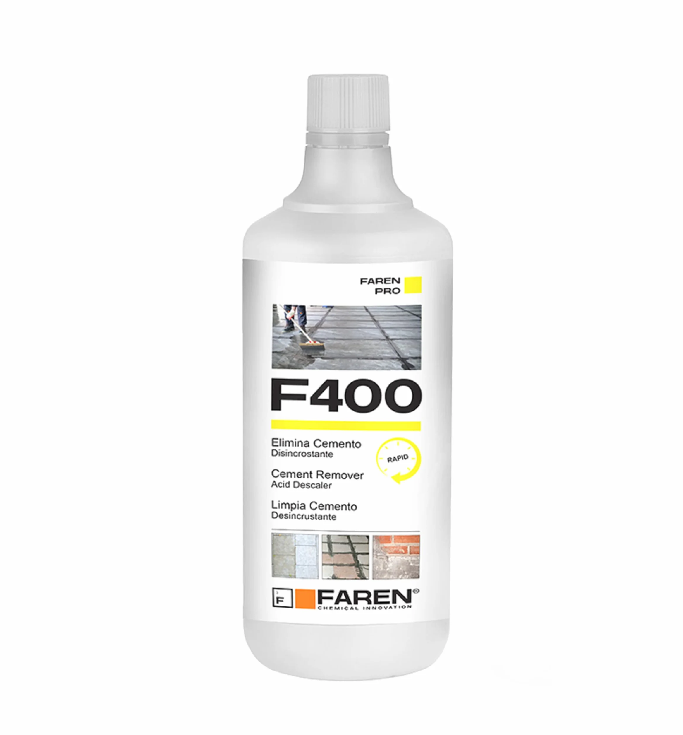 Faren F400 Disincrostante Concentrato Elimina Cemento Malta Calcare Ossidazioni 1lt
