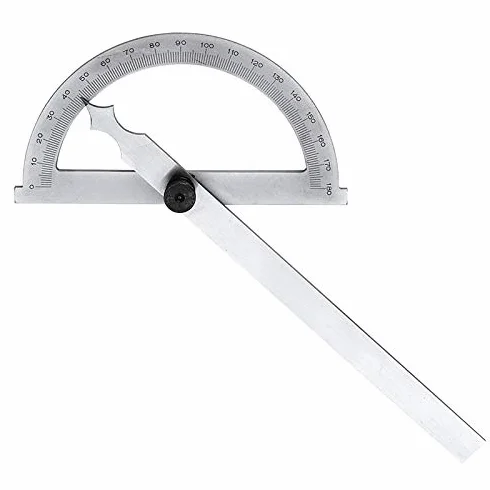 Goniometro in acciaio inox FERVI G006/150 per la misurazione tracciatura di angoli arco 150 mm asta 200 mm