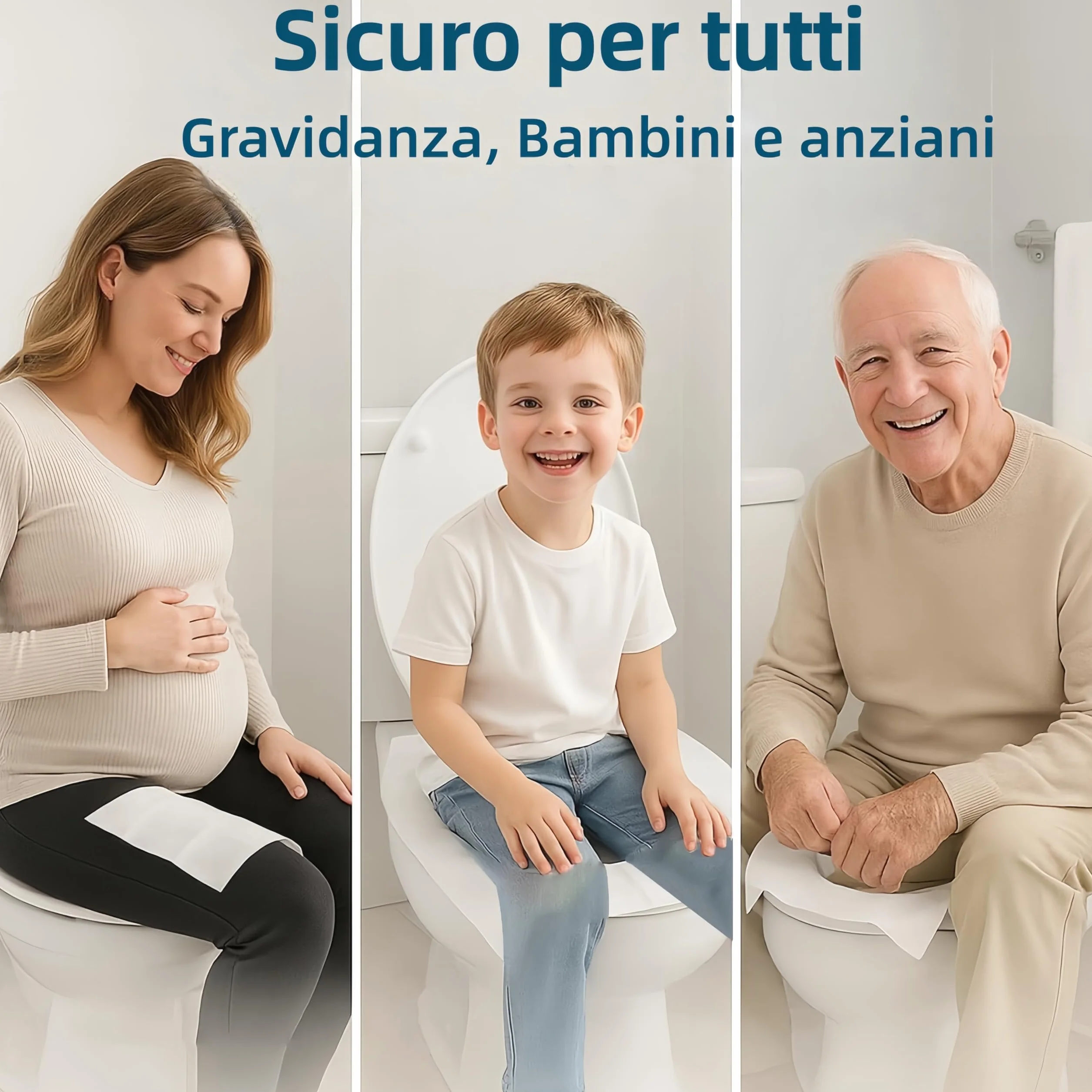 Copriwater Usa e Getta Igienici Monouso 60 Pezzi Biodegradabili per Adulti e Bambini
