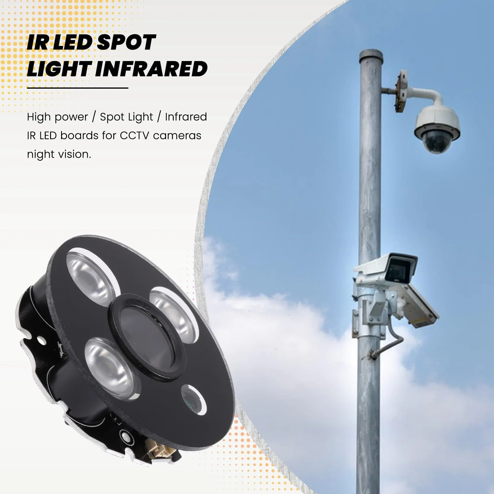 Faretti a infrarossi 53mm LED IR per telecamere CCTV visione notturna