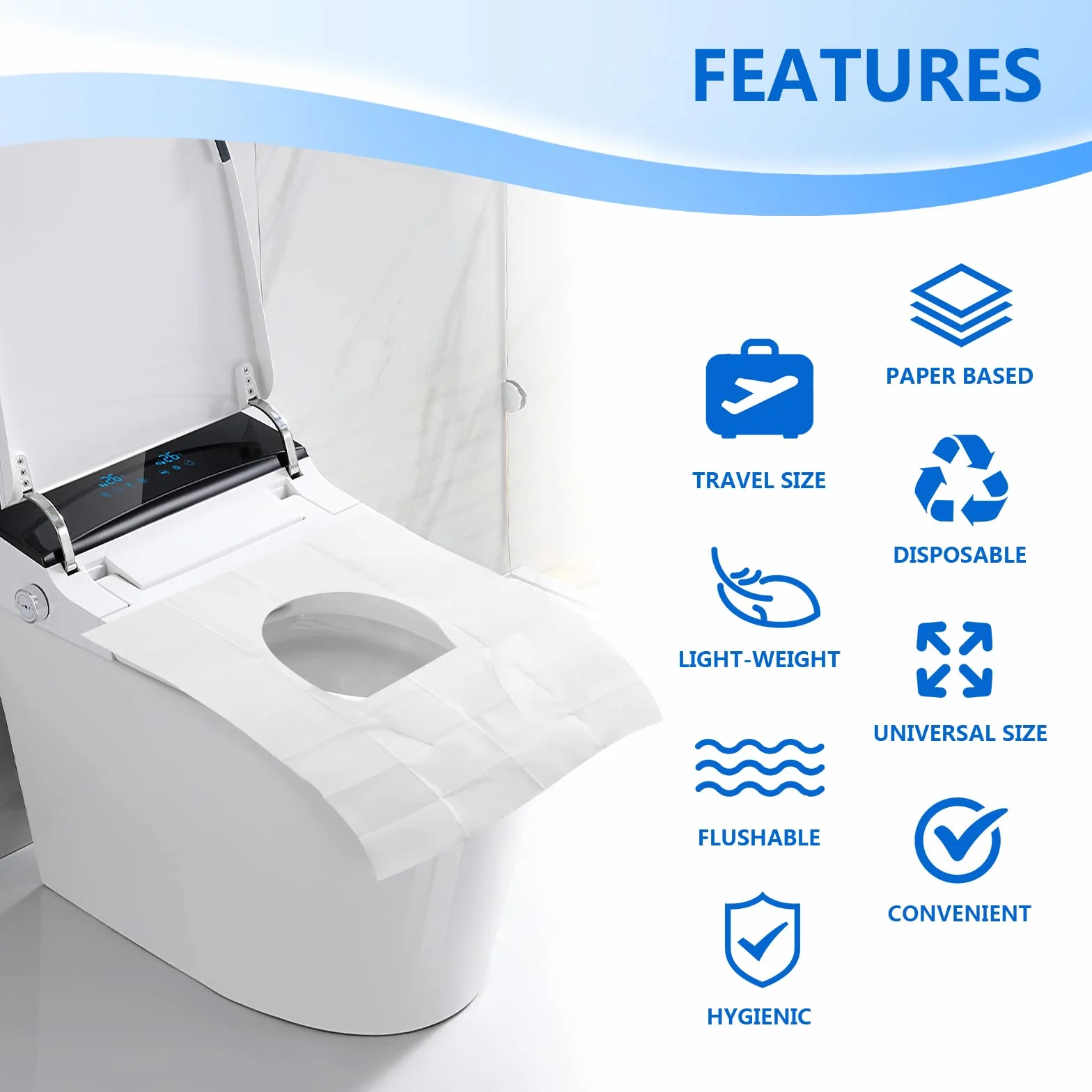 Tenfans 120 pezzi carta monouso XL solubile acqua lavabile compatibile vanyo-mtd-001