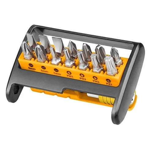 Set Con 15 Inserti Assortiti Tascabile Ingco PH1 PH2 PH3 PZ1 PZ2 PZ3 T10 T15 T20 T25 T30