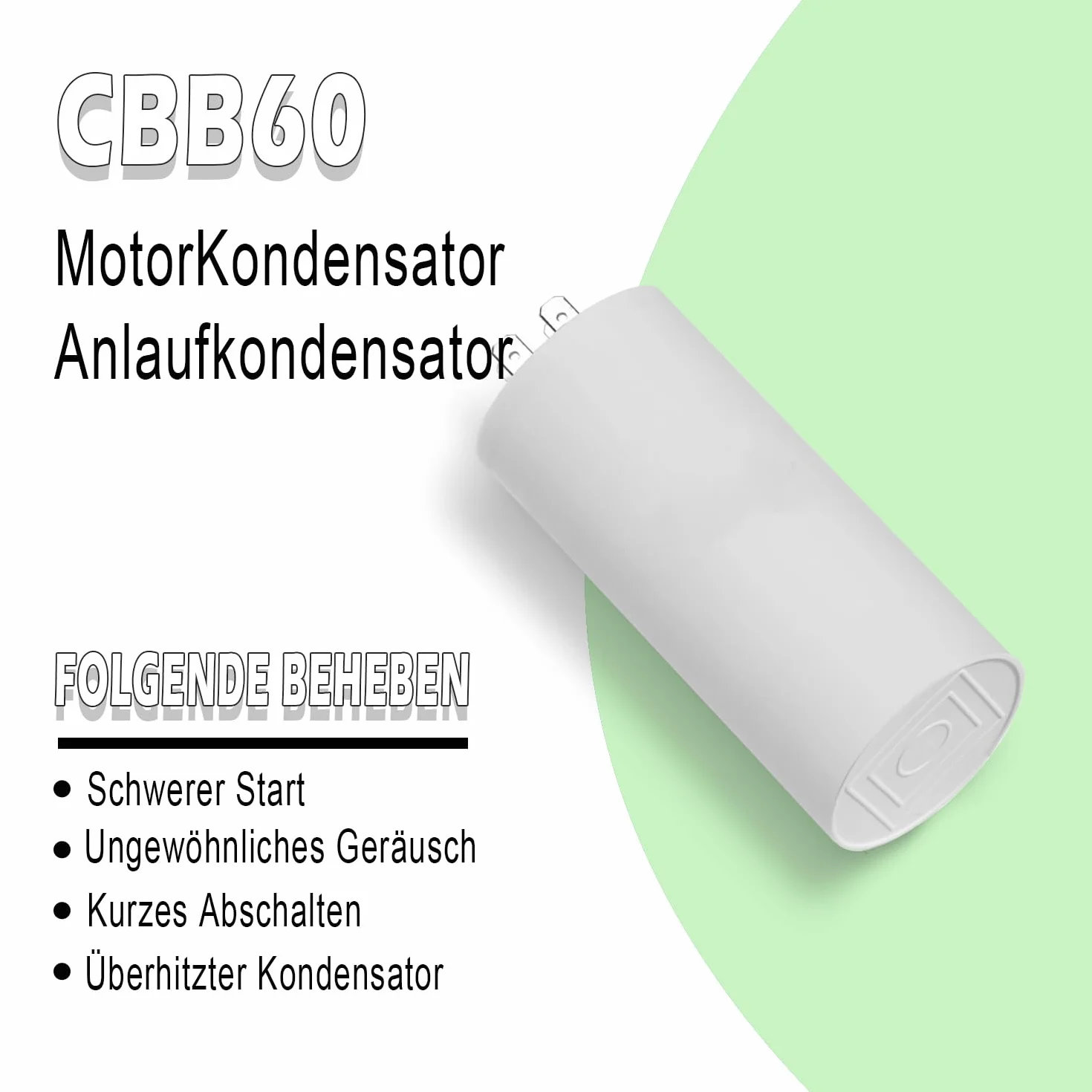 Iruihoo CBB60 40UF Condensatore di avviamento 450V 50/60Hz