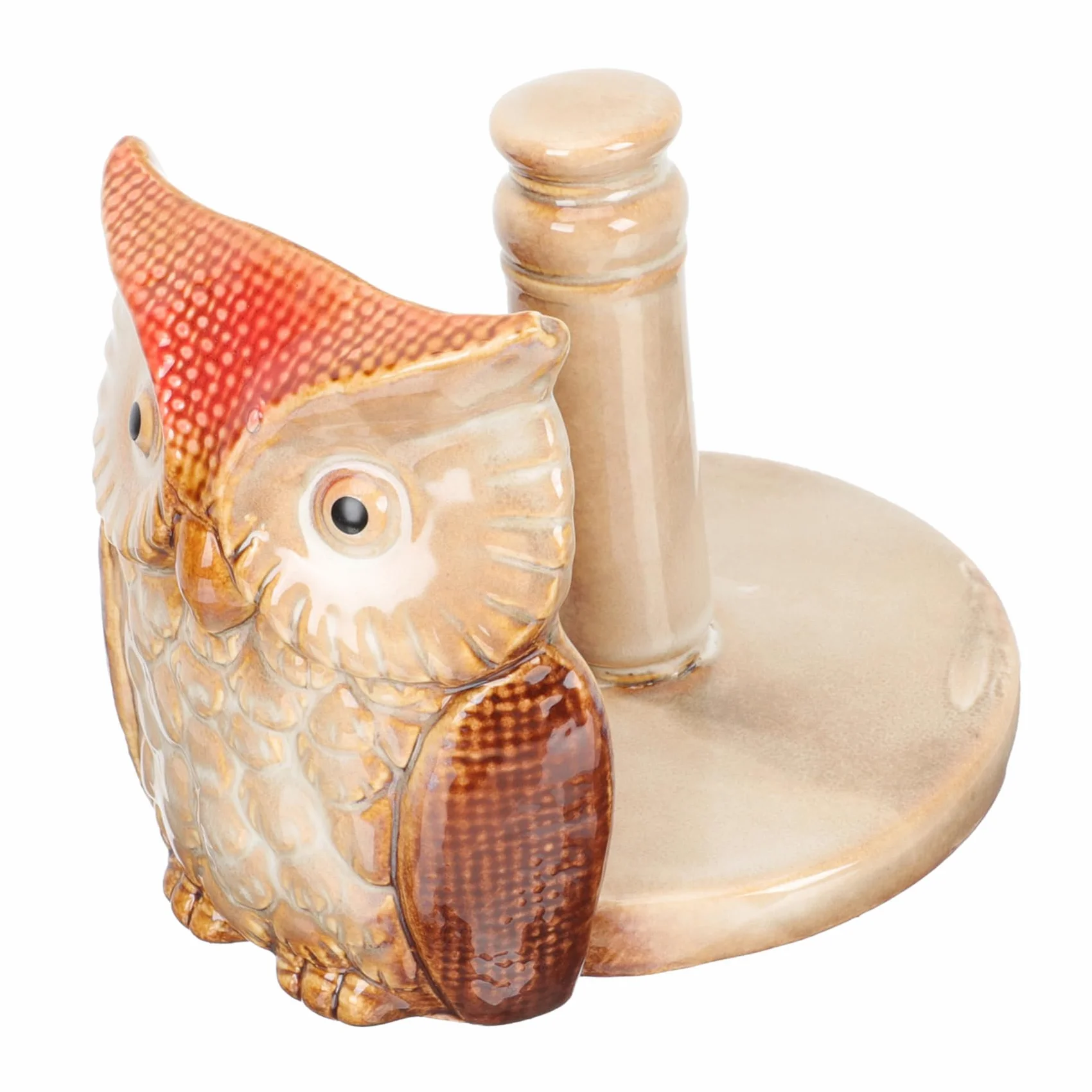 Housoutil Portarotolo Di Carta a Forma Di Civetta in Ceramica Per Scrivania e Cucina