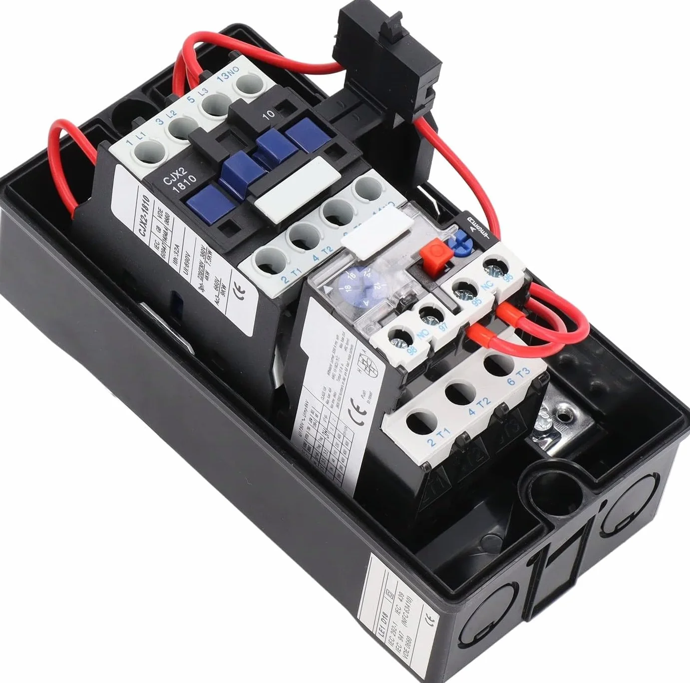 Avviatore magnetico,Interruttore di avviamento motore elettrico magnetico,Interruttori motore elettrico monofase 220/230V 12‑18A 5,5 HP,per compressore d'aria motore trifase monofase