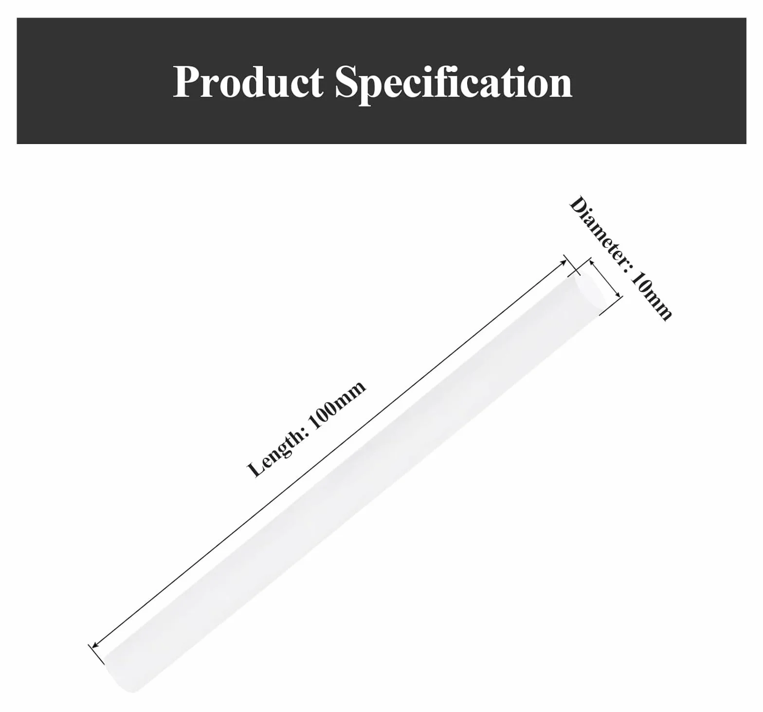 Barra di ceramica di zirconia 10×100 mm, barra rotonda solida a specchio per industria meccanica e laboratorio