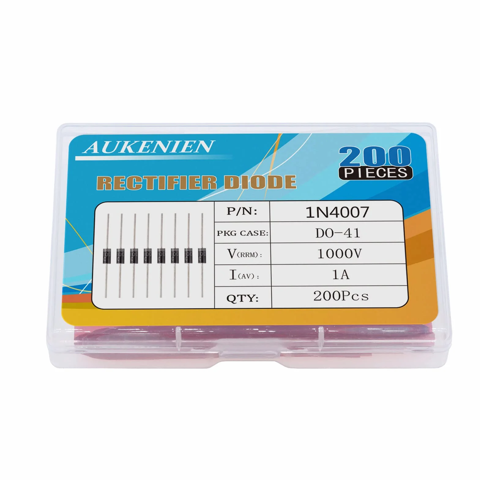 200 Pezzi 1N4007 Diodo Raddrizzatore 1A 1000V DO-41 Assiale 4007 1 Ampere 1000 Volt IN4007 Elettronico Diodi in Silicone