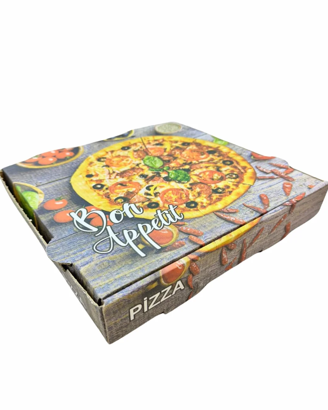 Scatola per Pizza in Cartone Kraft Bianca 24x24x4cm 50 Pezzi
