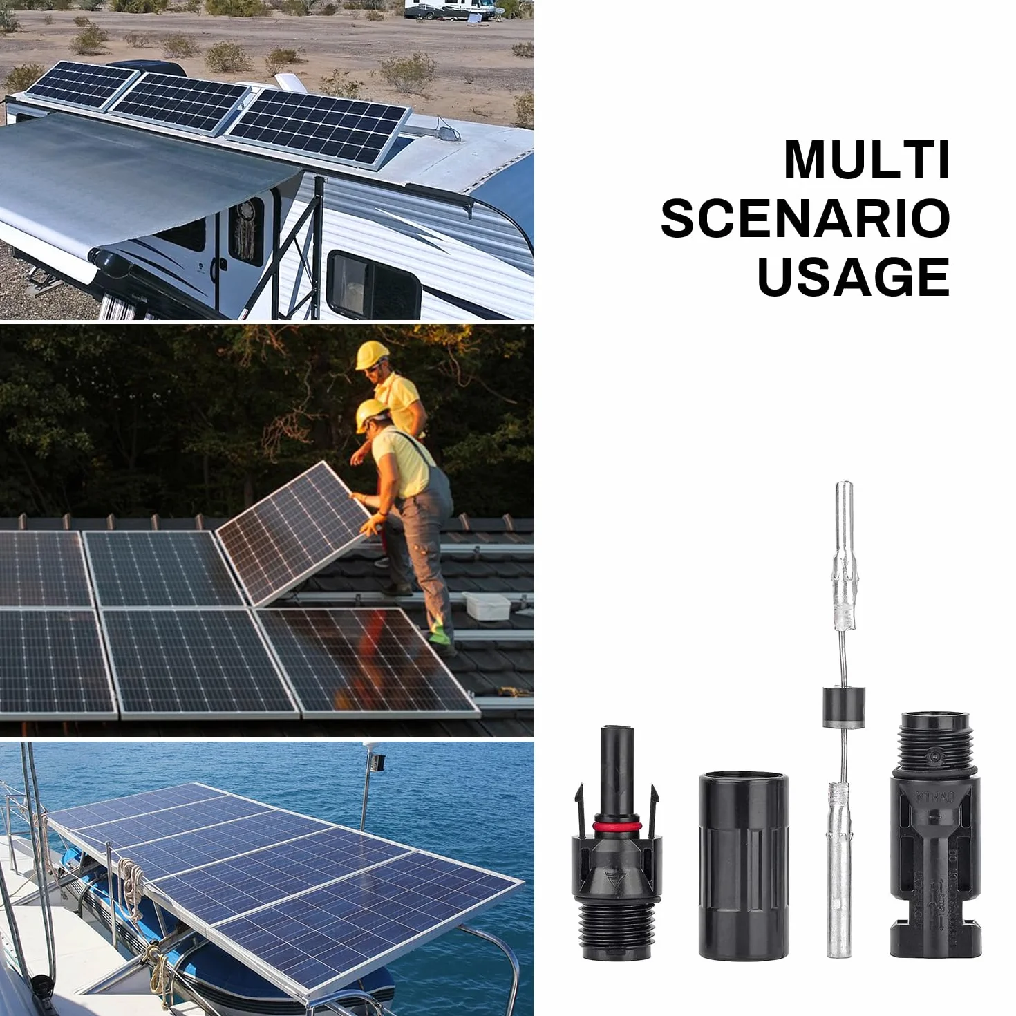 2 Pezzi 30A Diodi per Connettore Pannelli Solare 15A/20A/30A 1000 V Diodi di Blocco Fotovoltaico Diodo Antiriflusso evitare effetto hot spot IP67 per Centrale fotovoltaica PV DIY Cavo